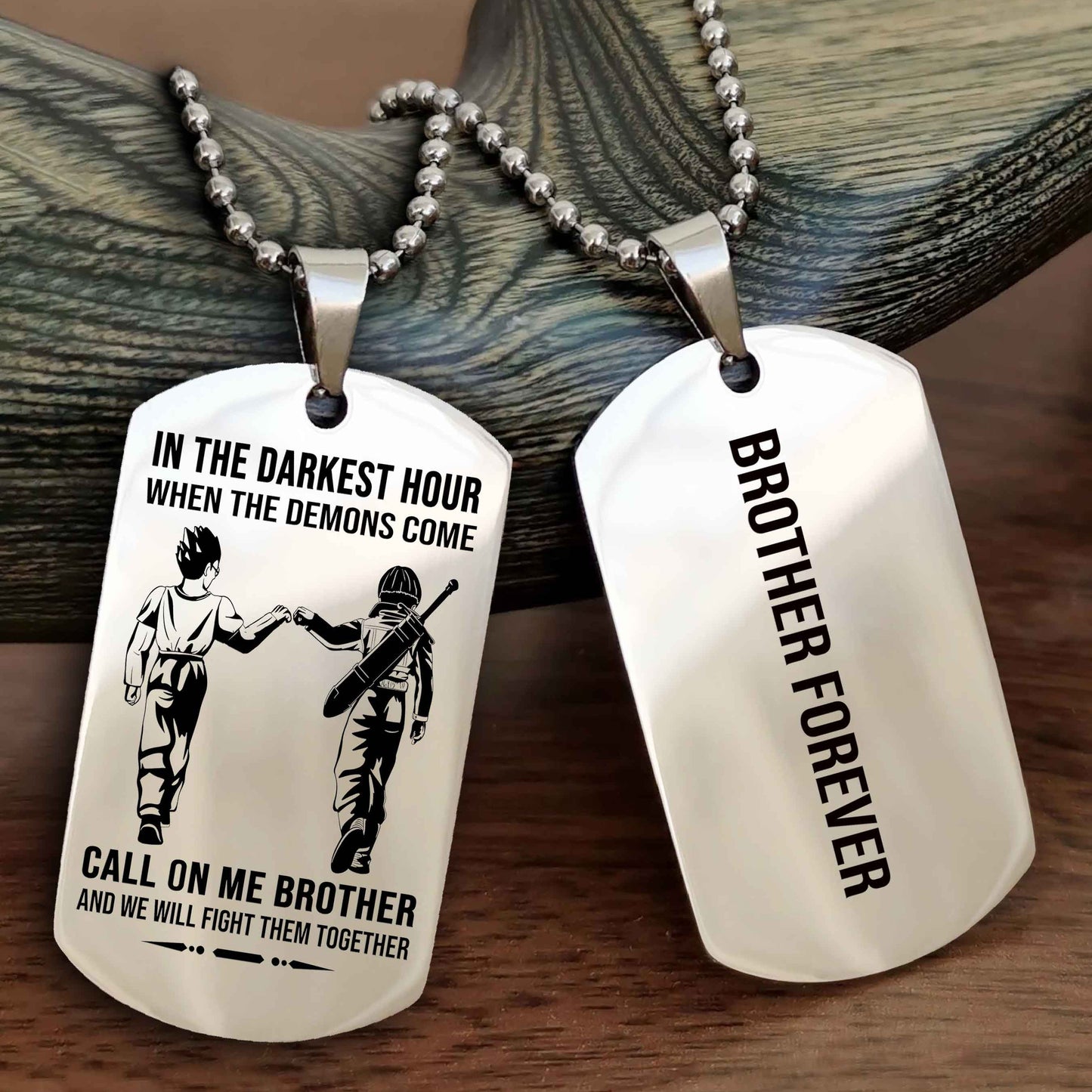 Soldier Customizable engraved black dog tag double sided gift from brother, brother forevers