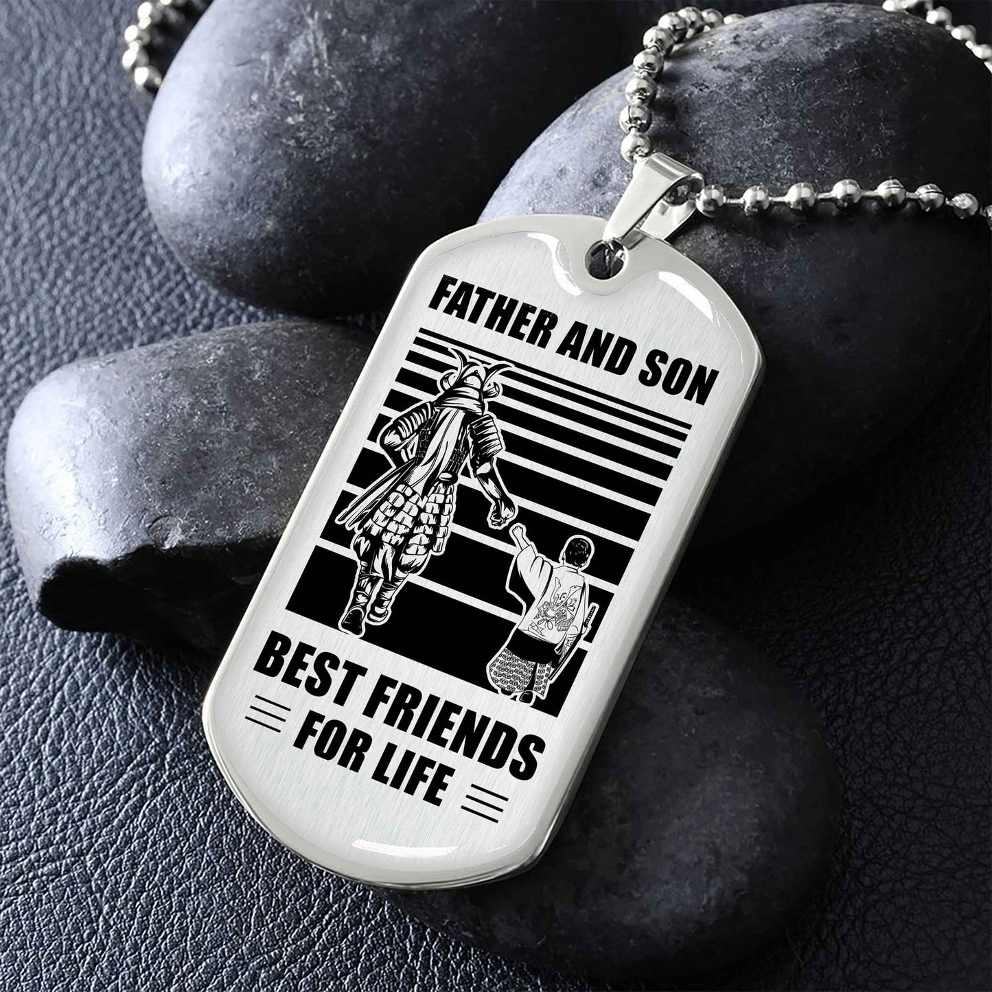 PC-GH Military Chain Silver Plated 18K Gold Plated Father And Son Best Friend For Life Gift For Your Son