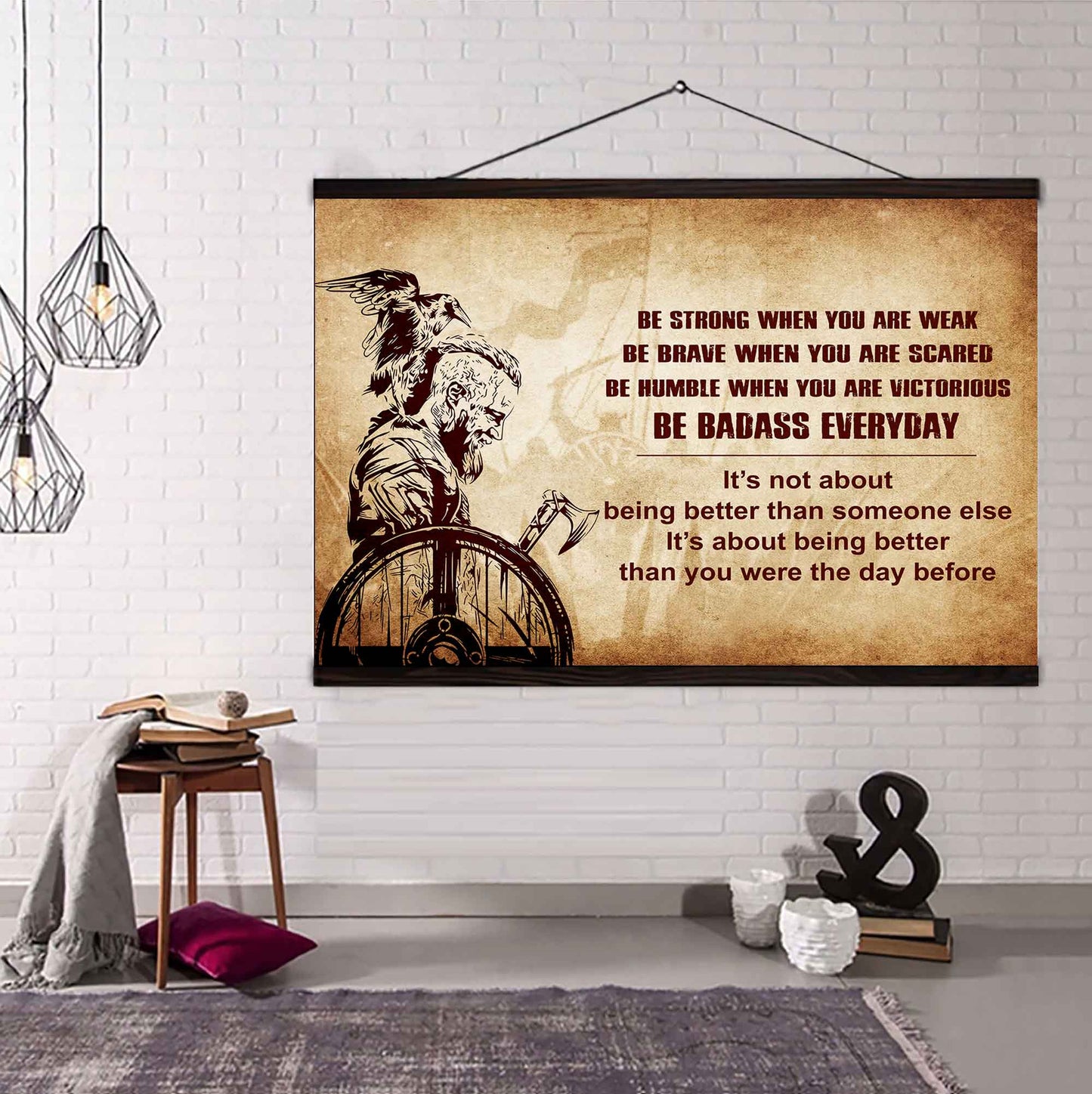 New Version Warrior Poster Canvas Be Strong When You Are Weak Be Badass Everyday From Dad To Son Gift For Your Son Motivational Quotes