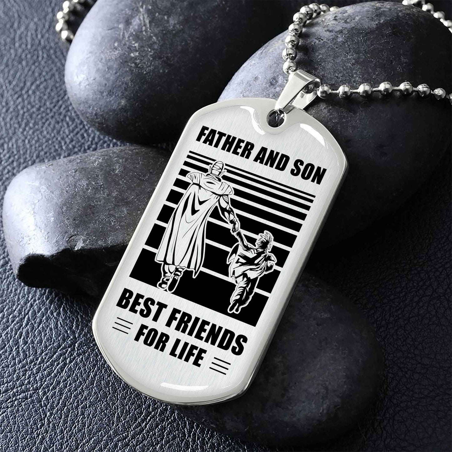 Military Chain Silver Plated 18K Gold Plated Father And Son Best Friend For Life Gift For Your Son