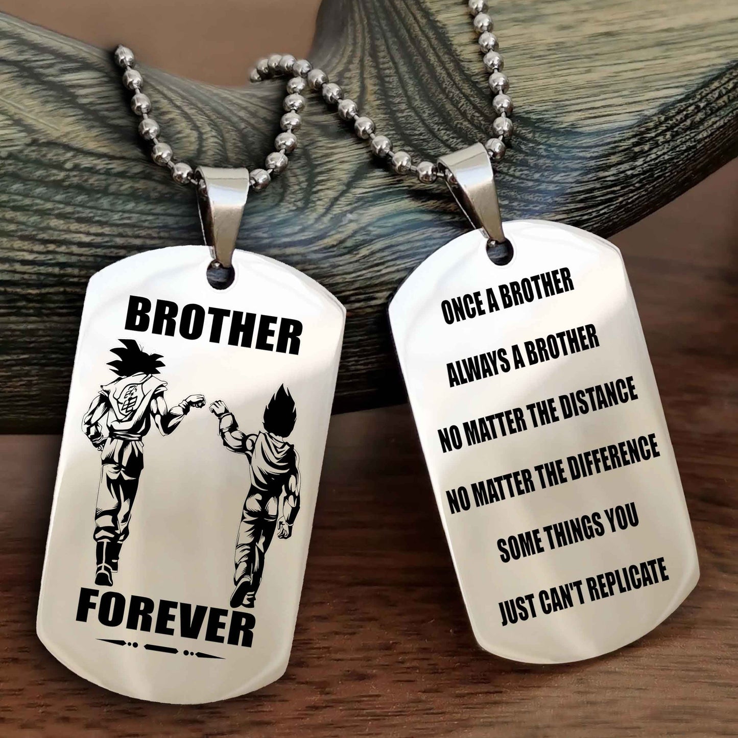 TWD Customizable engraved dog tag double sided gift from brother - Brother Forever Once A Brother Always A Brother