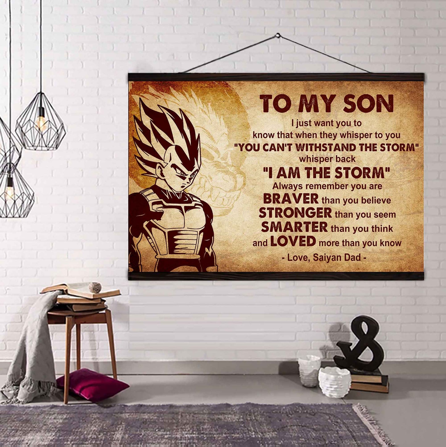 New Version Warrior Poster Canvas Whisper Back I'm The Storm From Dad To Son Gift For Your Son Motivational Quotes