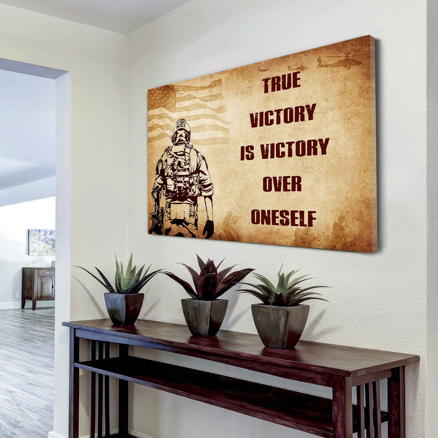 Soldier Poster Canvas True Victory Is Victory Over Oneself Gift For Your Friend
