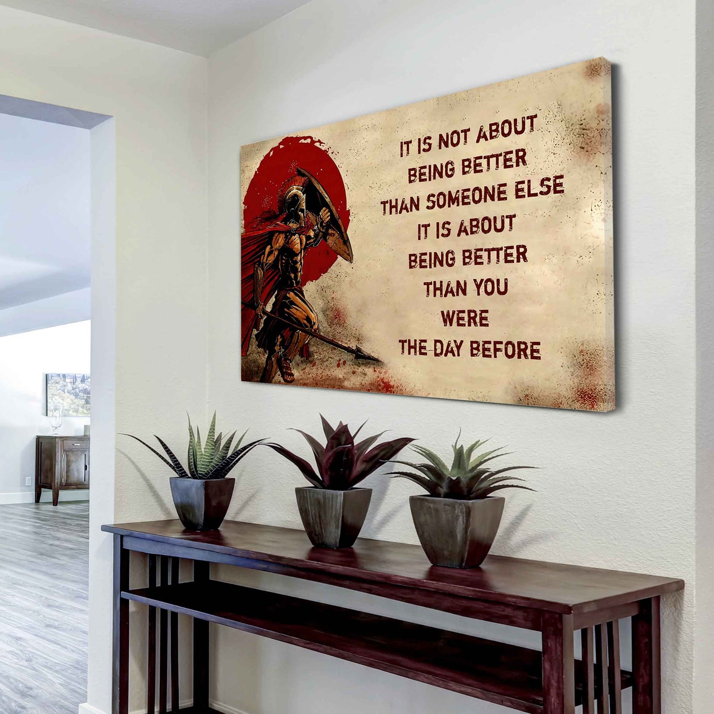 Soldier Poster Canvas It's Not About Being Better Than Someone Else Best Gifts Motivation Quotes (Copy)