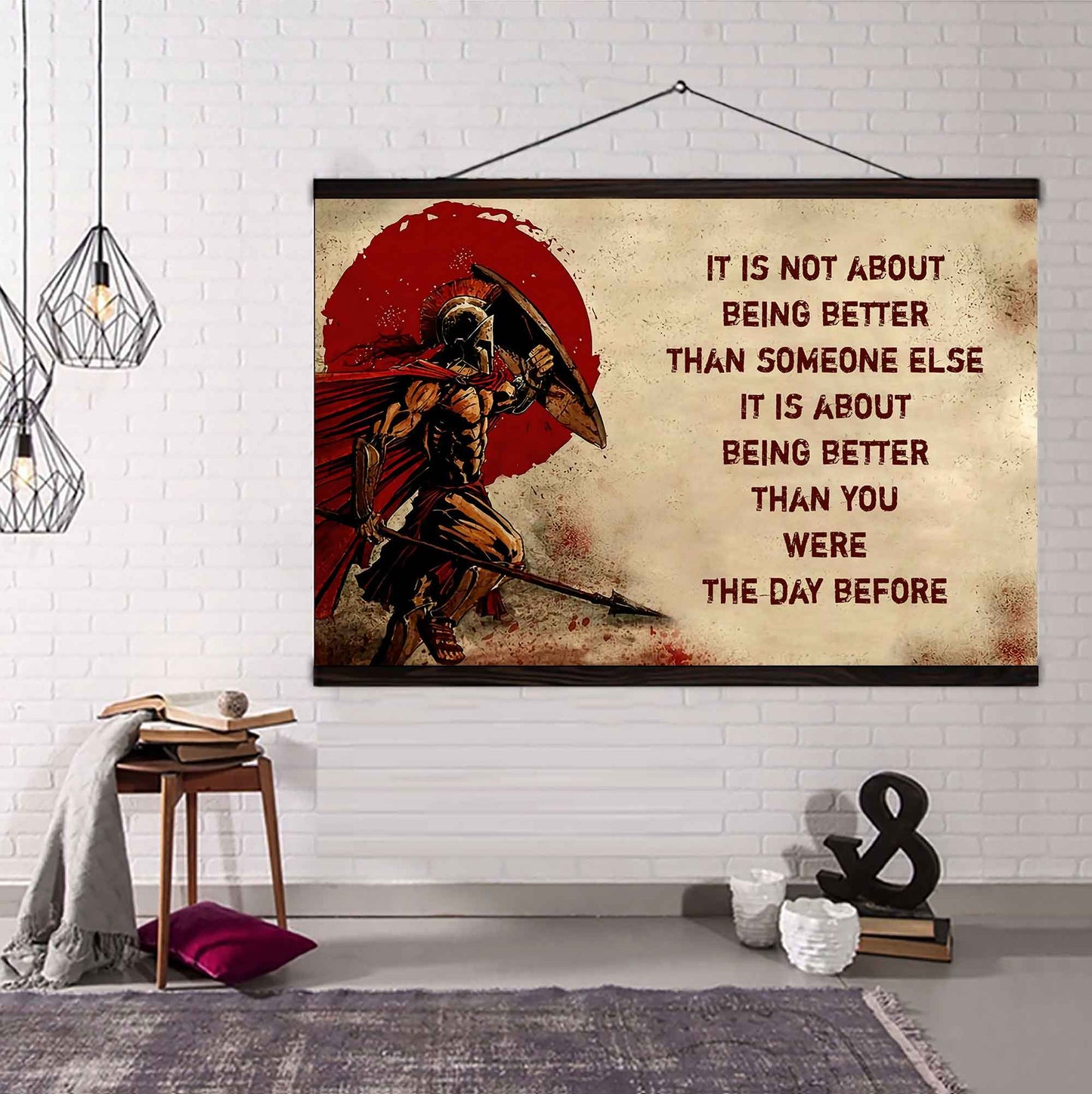 Soldier Poster Canvas It's Not About Being Better Than Someone Else Best Gifts Motivation Quotes (Copy)