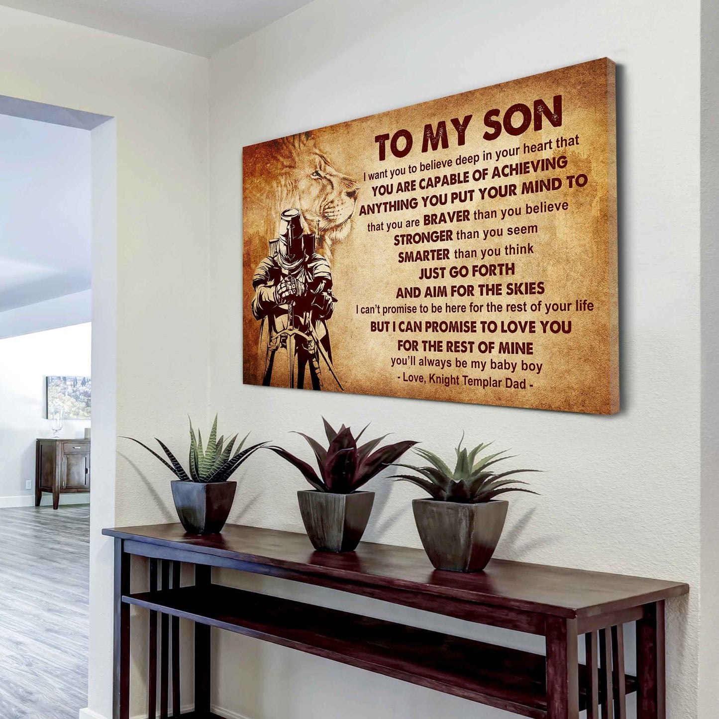 Knight Templar Poster Canvas Just Go Forth And Aim For The Skies From Dad To Son Gift For Your Son