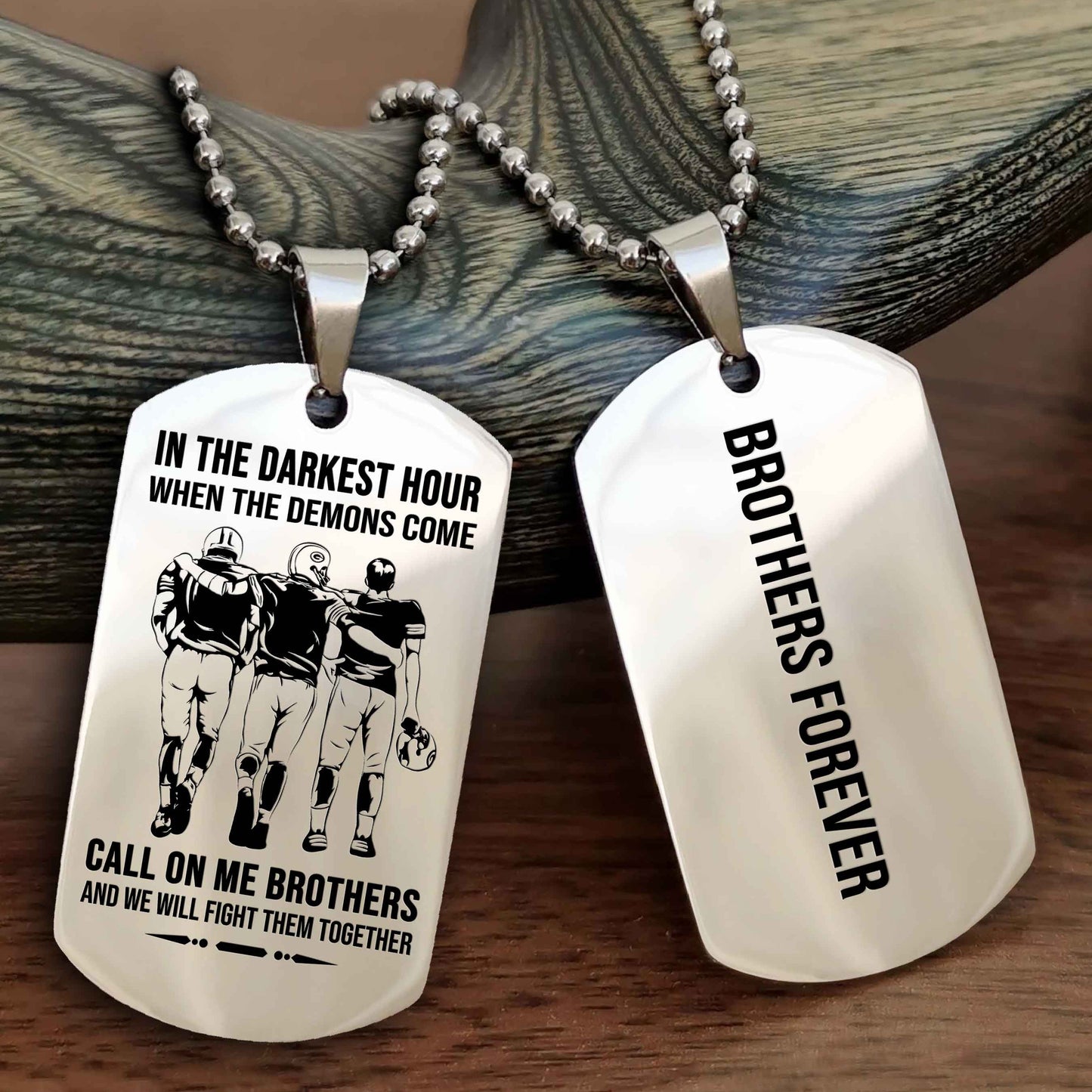 Soldier Customizable engraved black dog tag double sided gift from brother, brother forevers