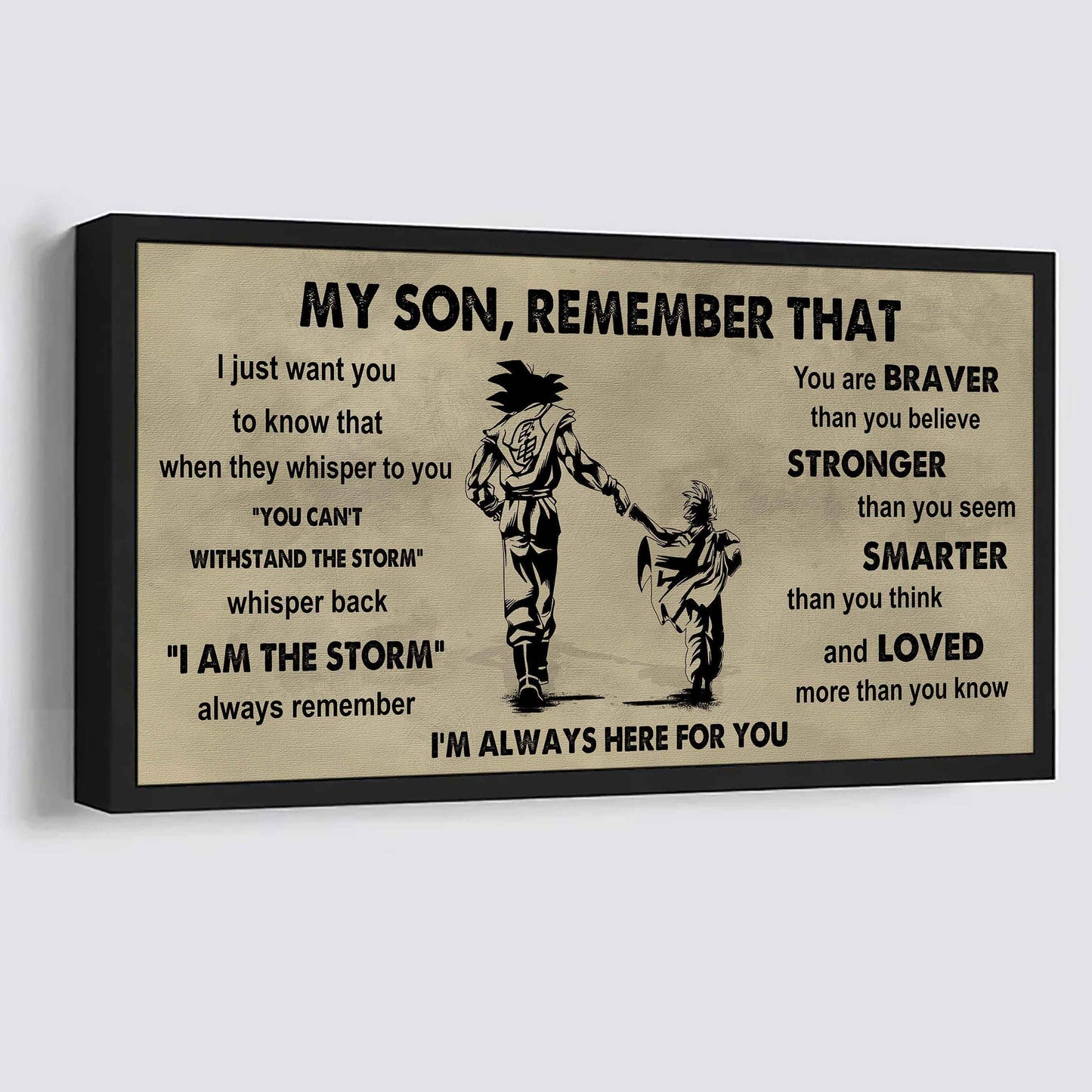 Personalized DRB Poster Canvas - My Son Remember That Whisper Back I Am The Storm