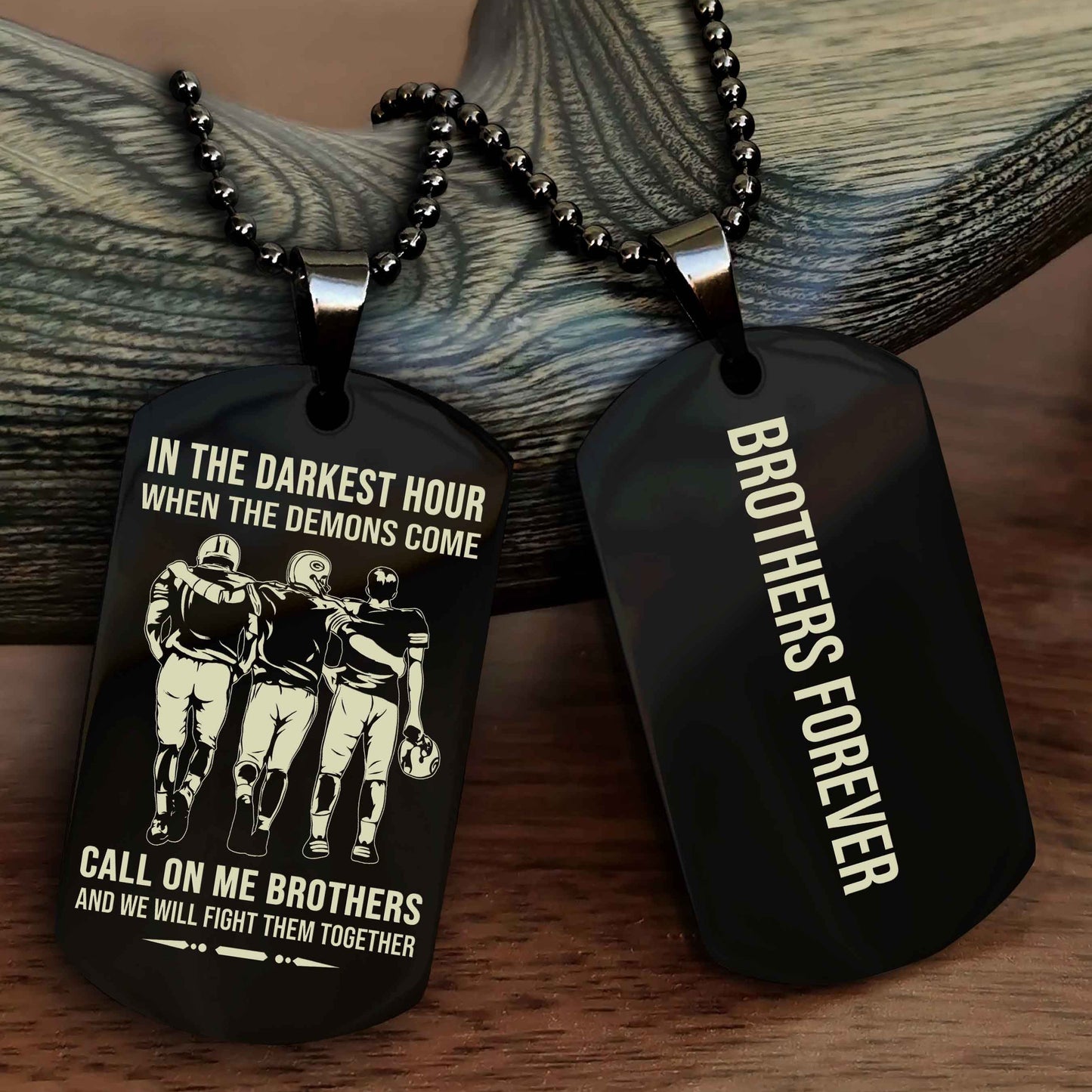 Soldier Customizable engraved black dog tag double sided gift from brother, brother forevers
