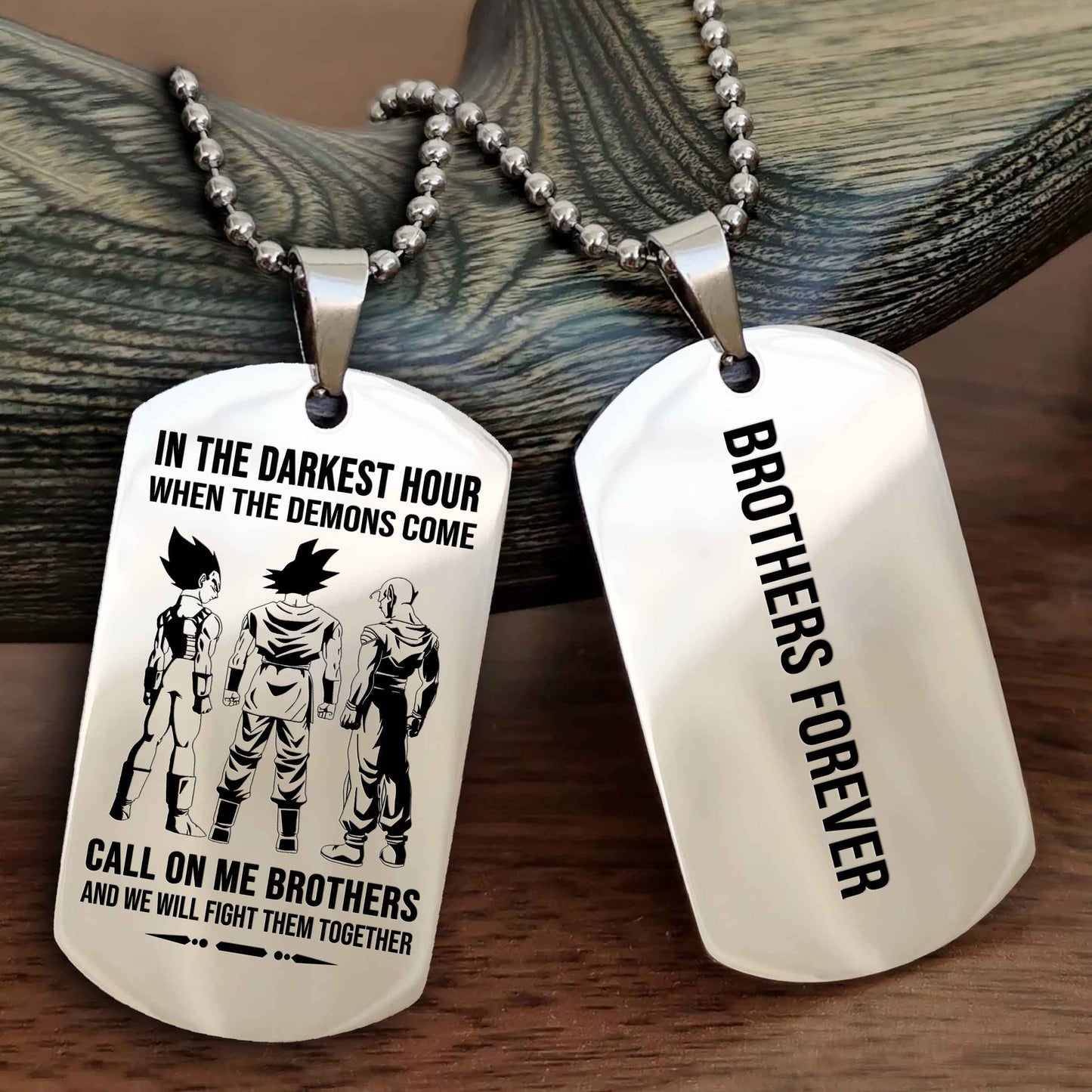 OP team 3 Customizable engraved black dog tag double sided gift from brother, brother forevers