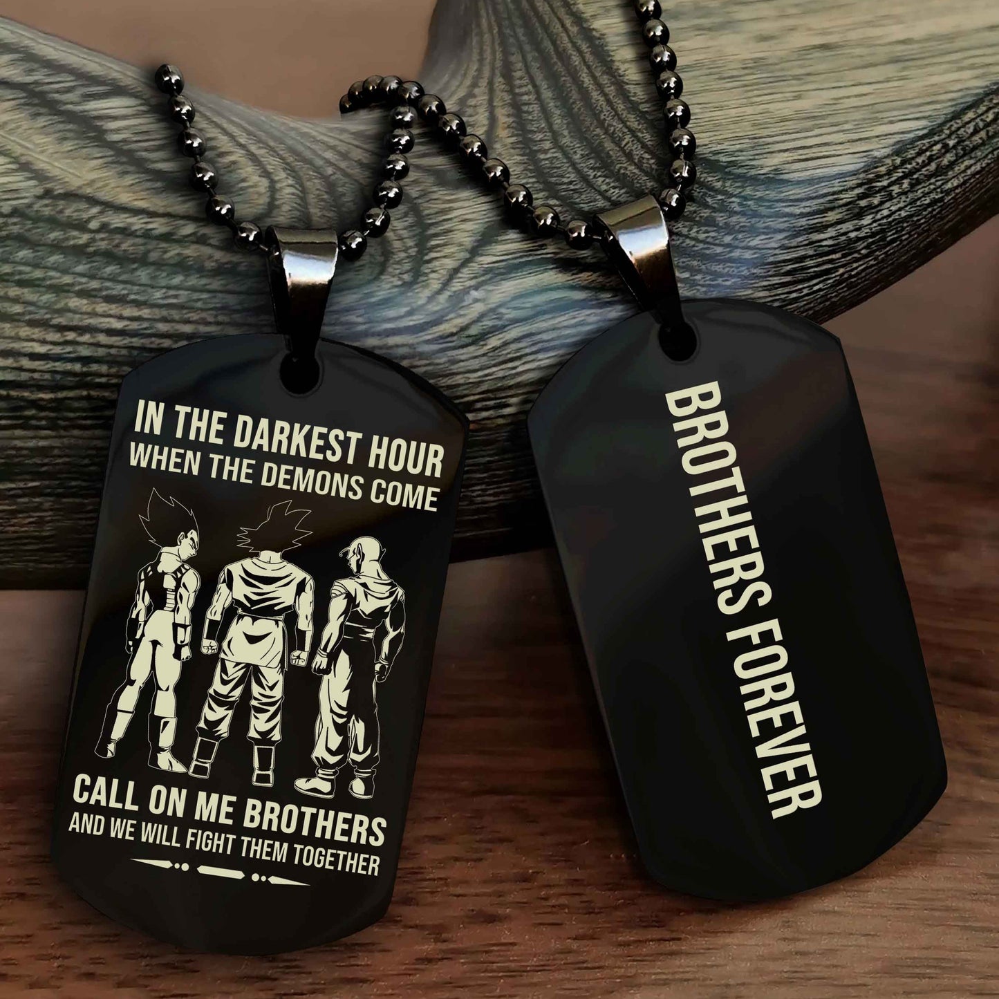 Soldier Customizable engraved black dog tag double sided gift from brother, brother forevers