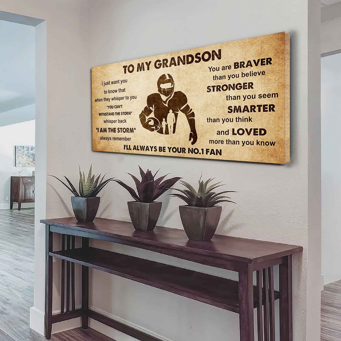 Personalized Sport Baseball Poster Canvas I'll Be Your No 1 Fan Grandpa To Grandson - Whisper Back I'm The Storm