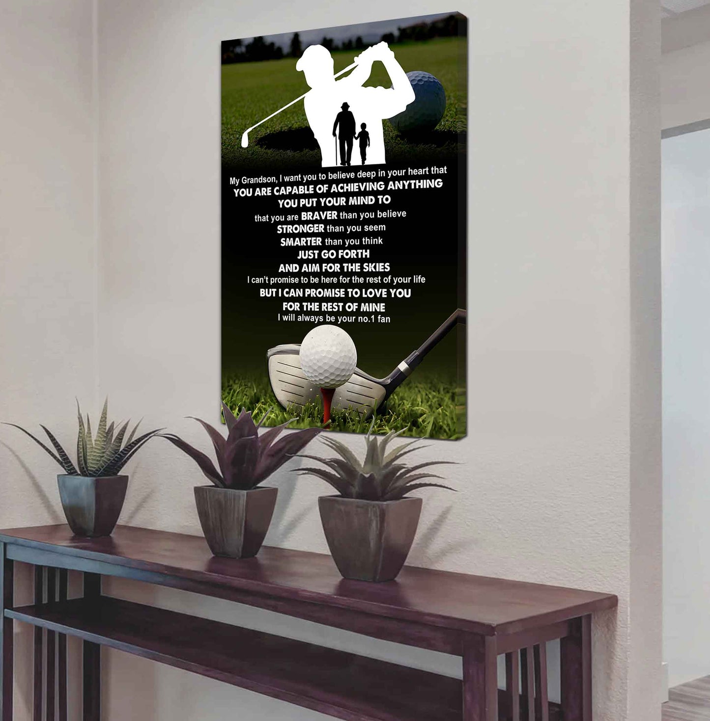 Tennis Poster Canvas Grandpa To Grandson - That You Are Braver Than You Believe You Are Capable Of I Will Always Your No 1 Fan