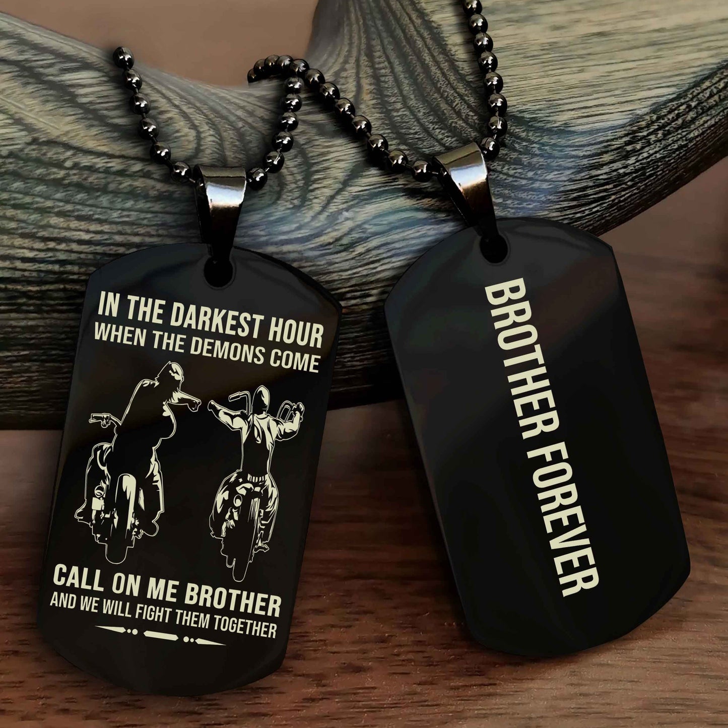 Soldier Customizable engraved black dog tag double sided gift from brother, brother forevers