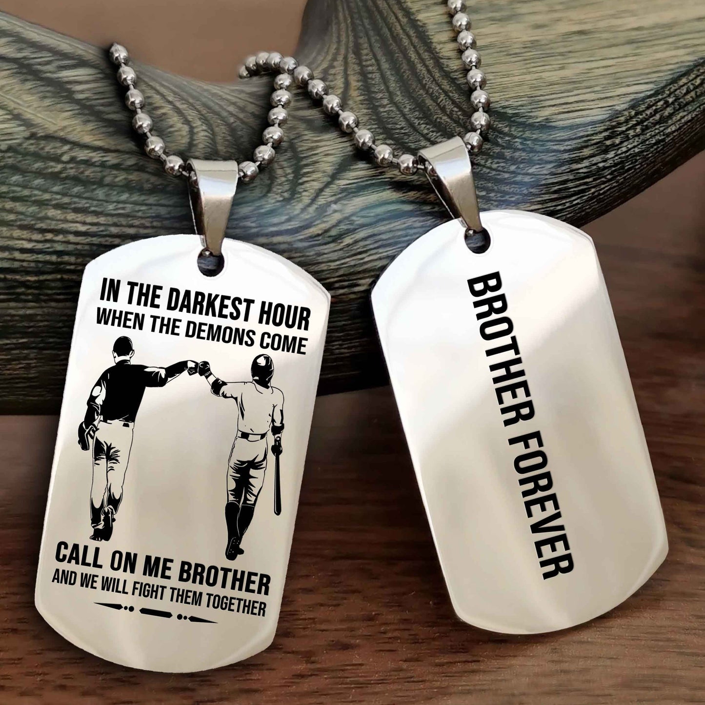 OP team 3 Customizable engraved black dog tag double sided gift from brother, brother forevers