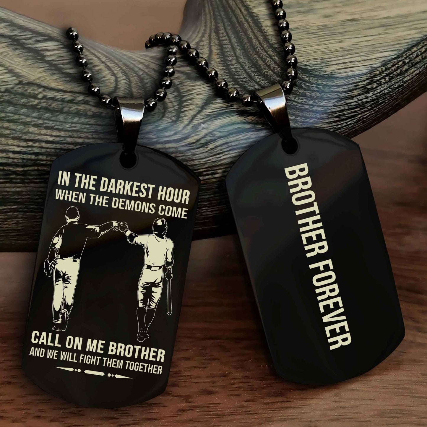 Soldier Customizable engraved black dog tag double sided gift from brother, brother forevers