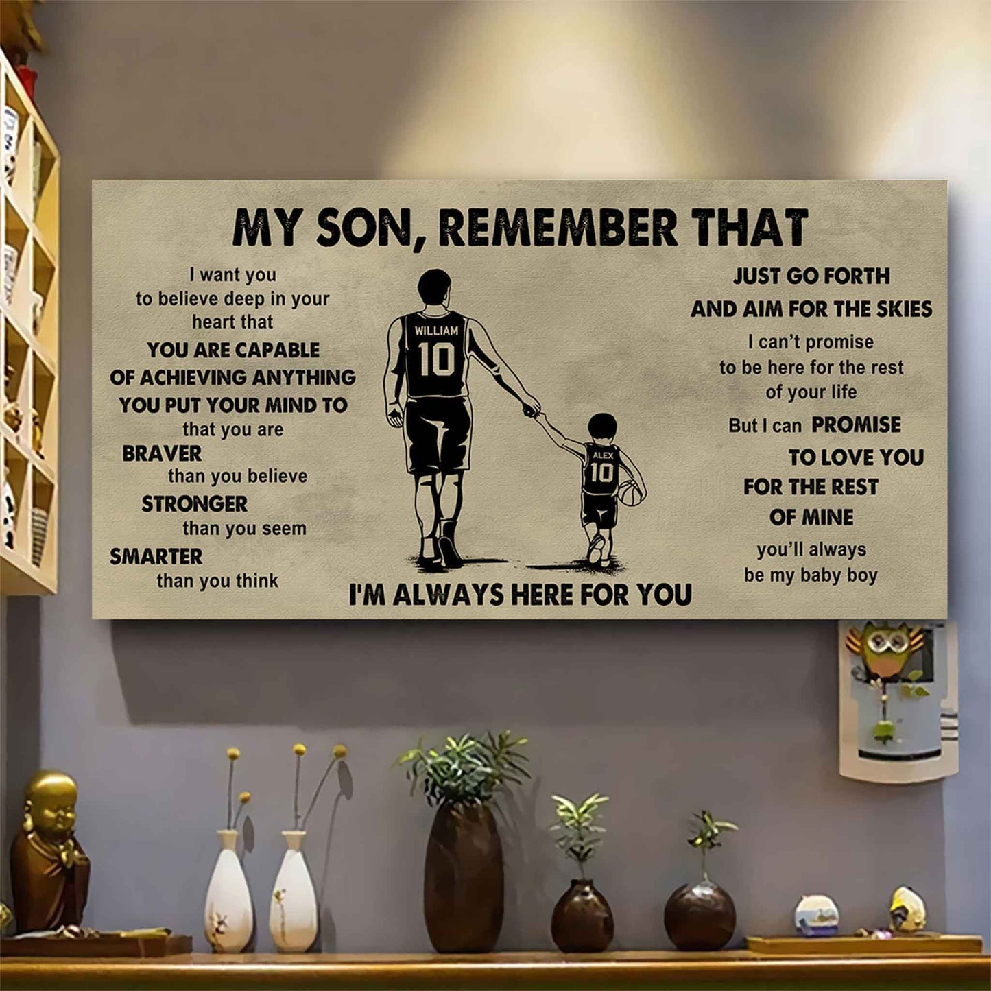 Personalized Sport Poster Canvas - My Son Remember That Just Go Forth And Aim For The Skies
