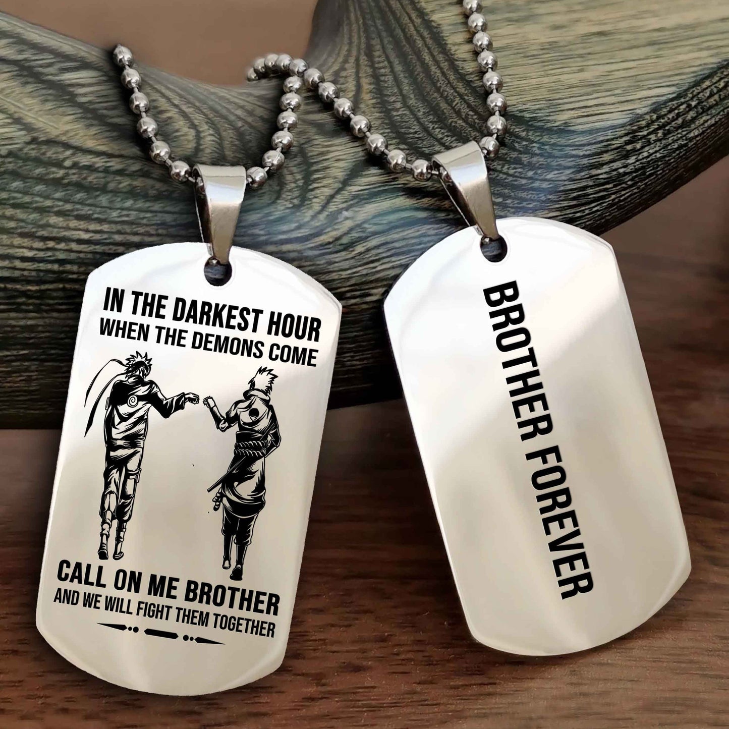 Soldier Customizable engraved black dog tag double sided gift from brother, brother forevers