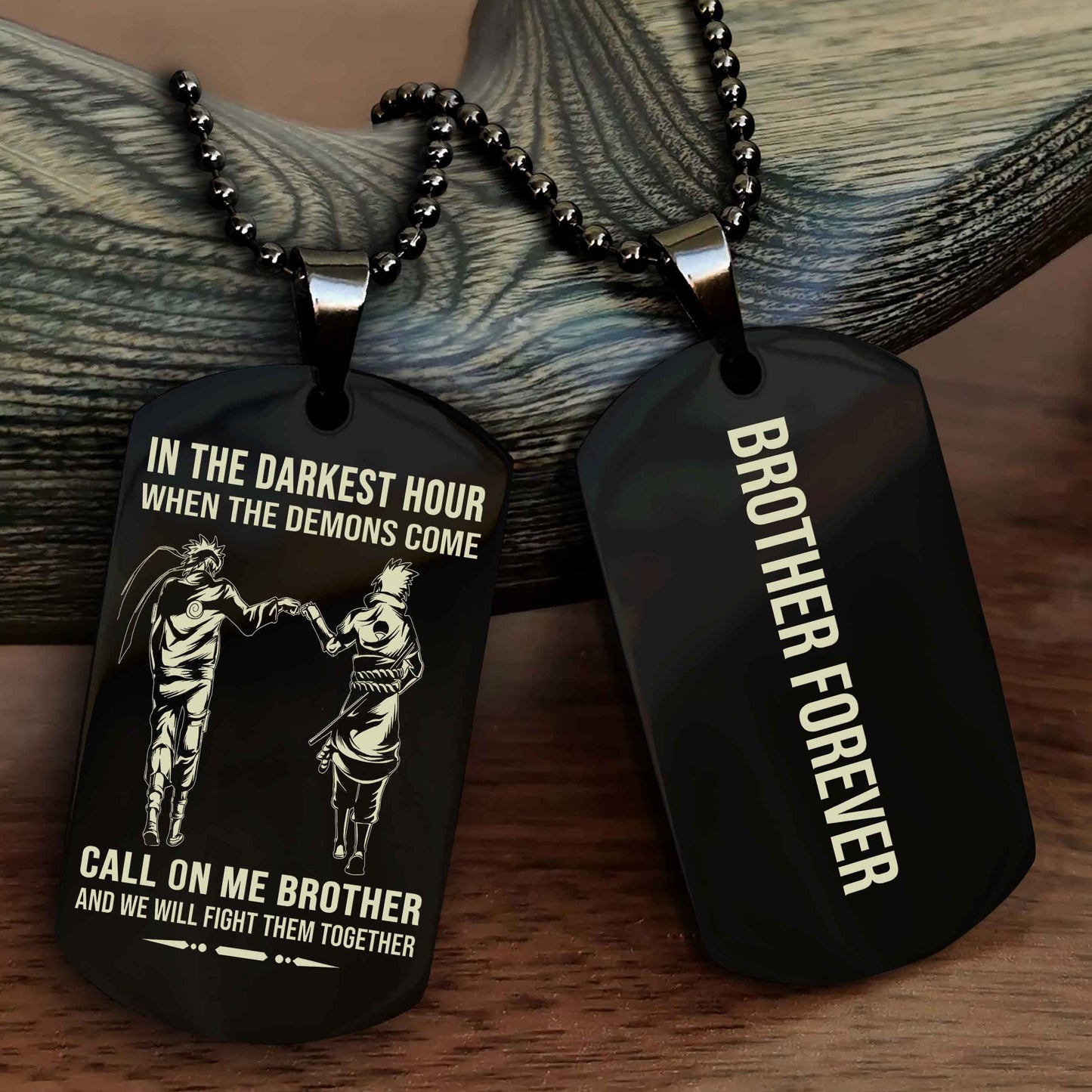 OP team 3 Customizable engraved black dog tag double sided gift from brother, brother forevers
