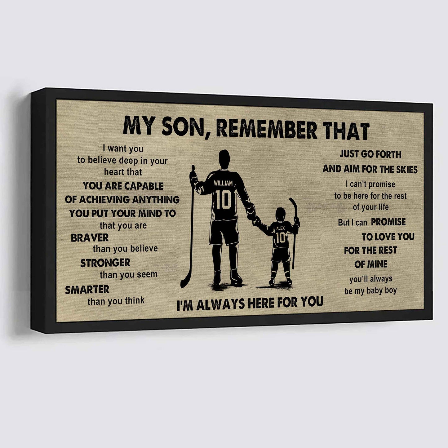 Personalized Sport Poster Canvas - My Son Remember That Just Go Forth And Aim For The Skies