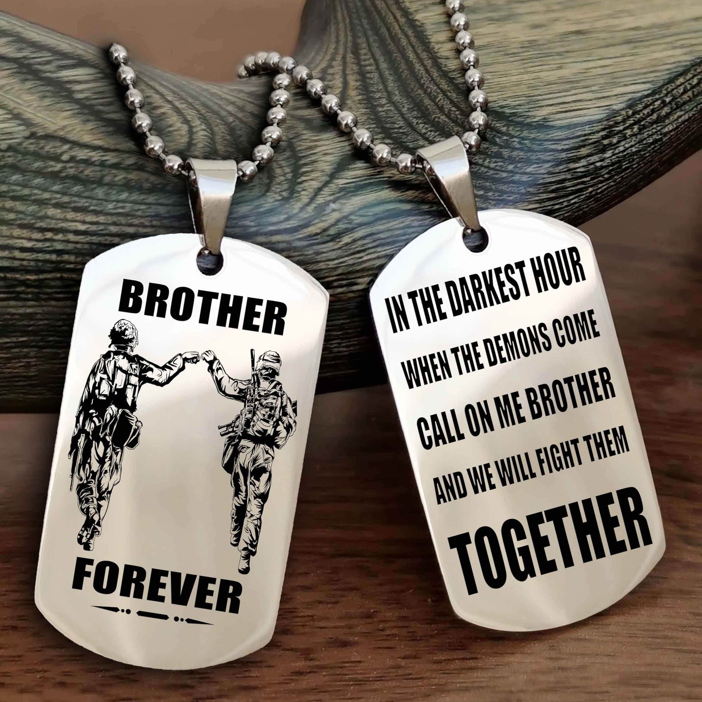 Knight Templar Personalized Double Sided Dog Tag For My Brother - Call On Me Brother And We Will Fight Them Together Gift For Your Friend