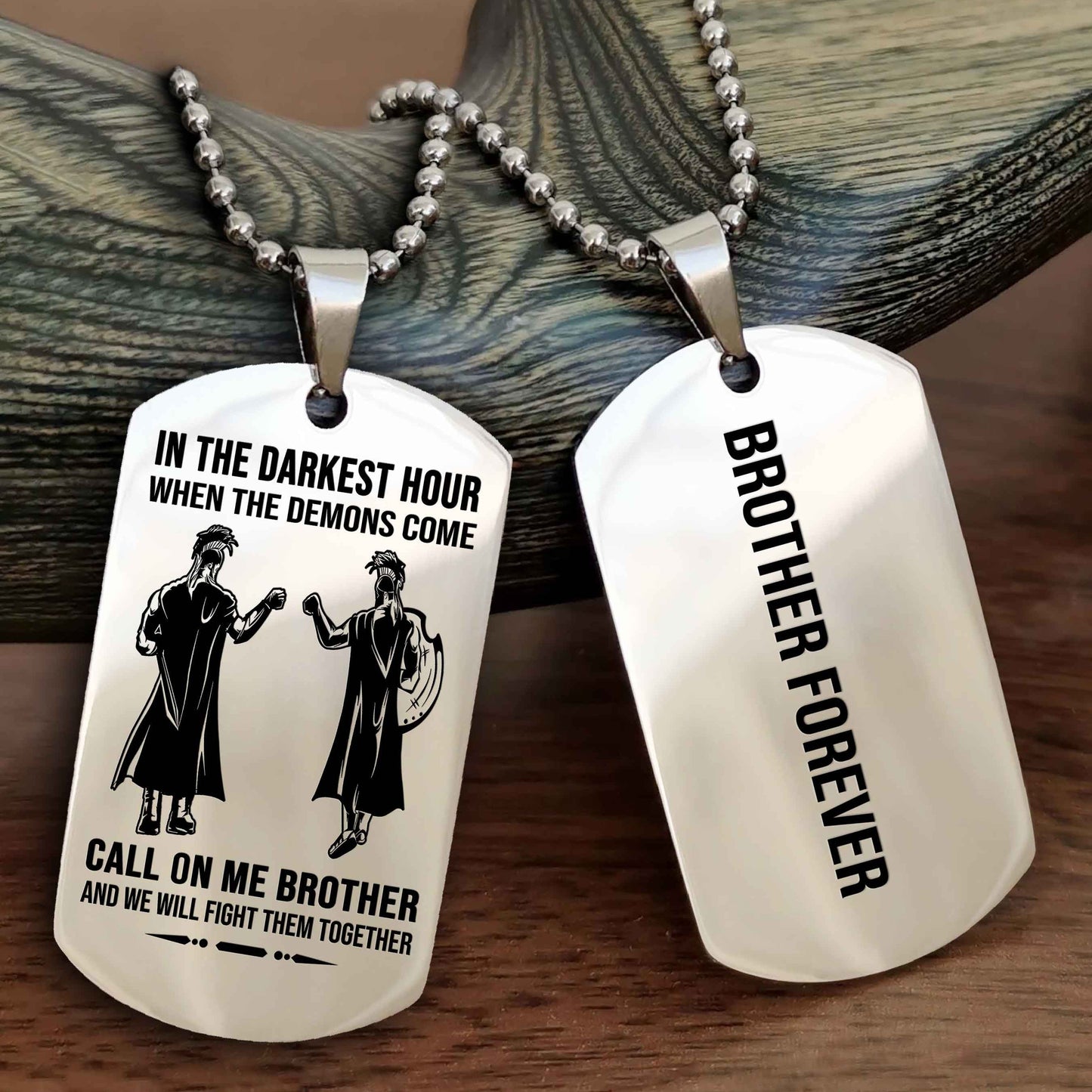 Soldier Customizable engraved black dog tag double sided gift from brother, brother forevers