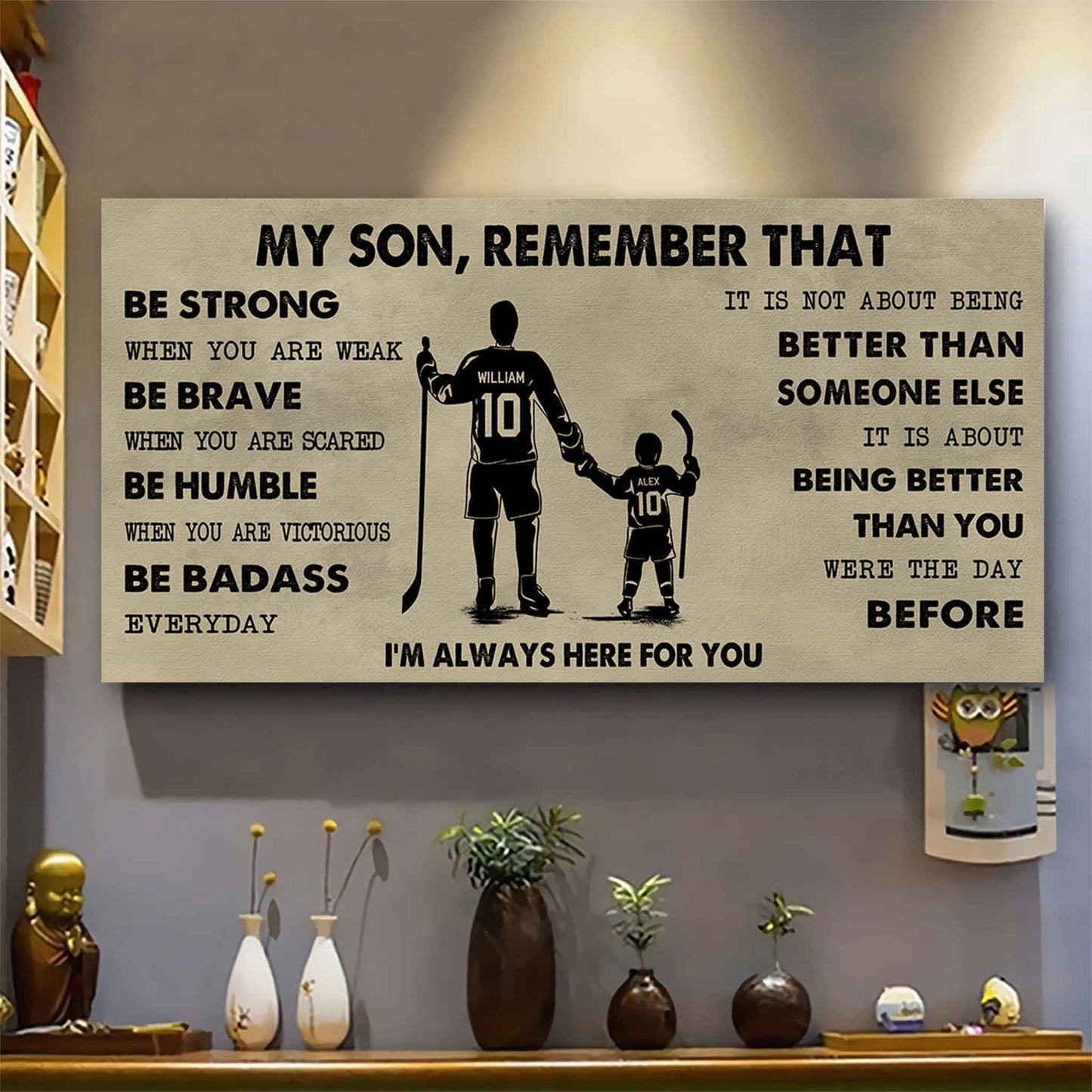 Personalized DRB Poster Canvas - My Son Remember That Be Strong When You Are Weak Be Badass Everyday