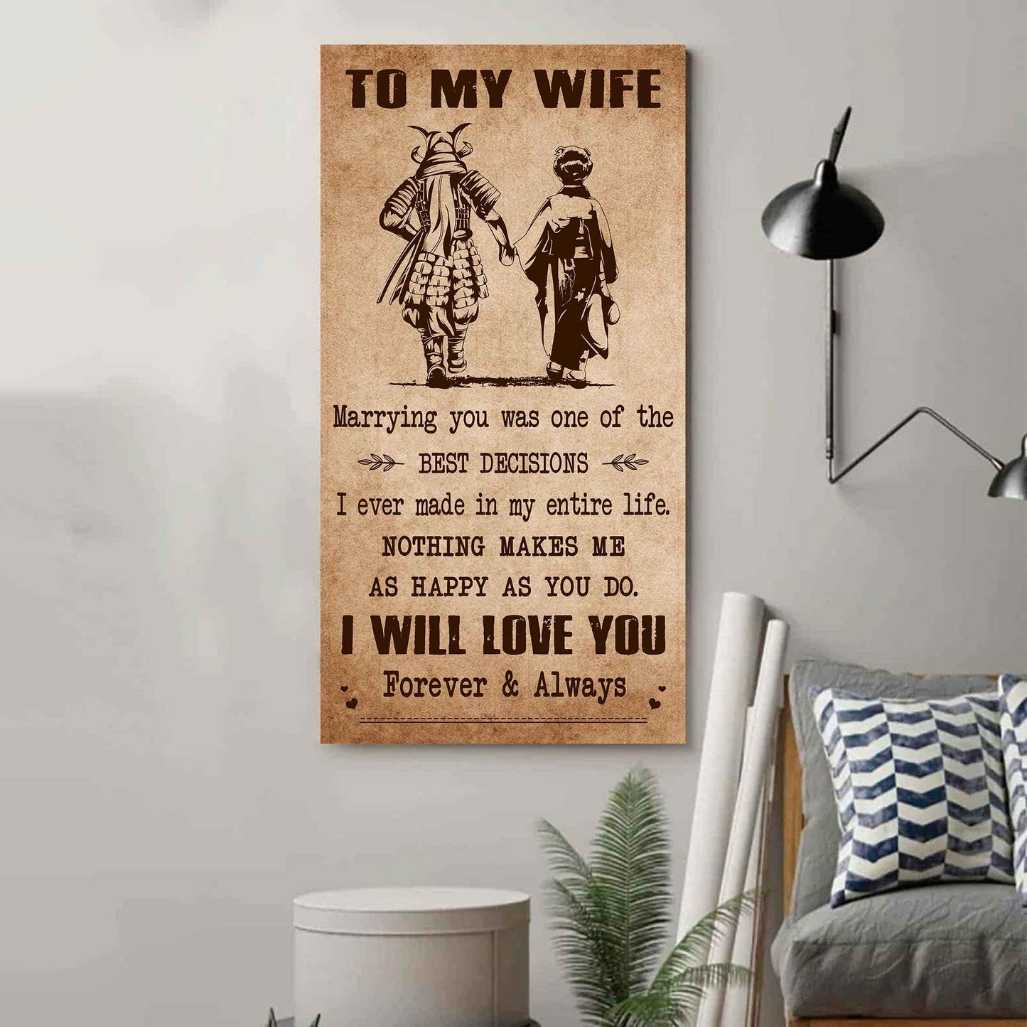 Poster Canvas To My Wife Marrying You Was One Of The Best Decisions - I Will Love You Forever And Always Gift For Your Wife
