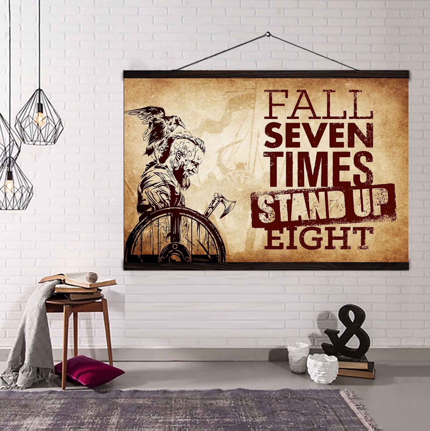 Soldier Poster Canvas Fall Down Seven Times Stand Up Eight