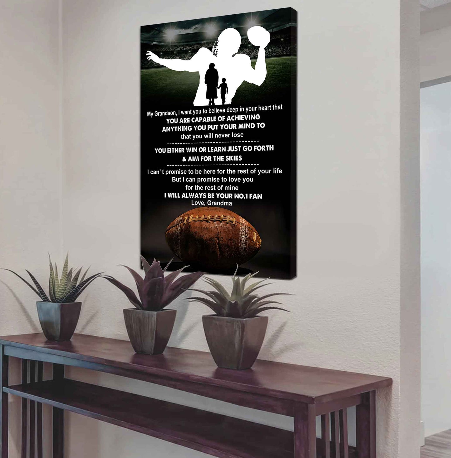 Tennis Poster Canvas Grandma To Grandson - That You Will Never Lose You Either Win Or Learn I Will Always Your No 1 Fan