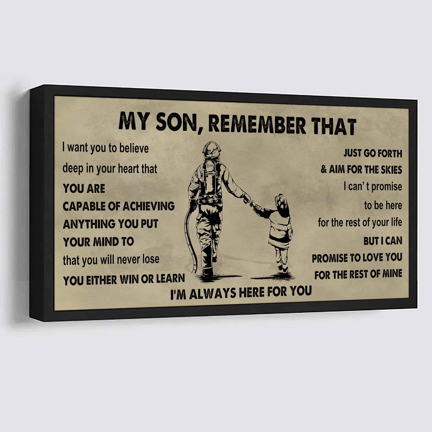 Personalized Sport Poster Canvas -  My Son Remember That You Will Never Lose You Either Win Or Learn