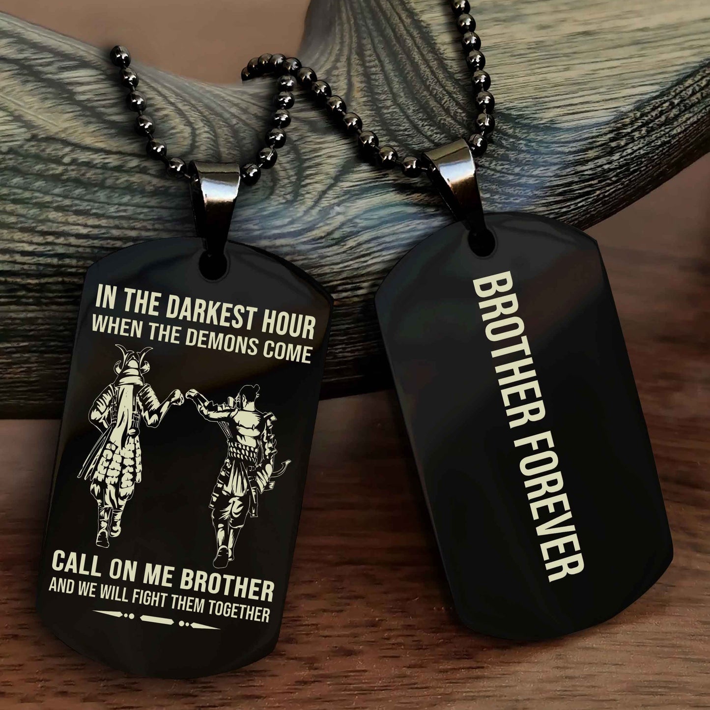 Soldier Customizable engraved black dog tag double sided gift from brother, brother forevers