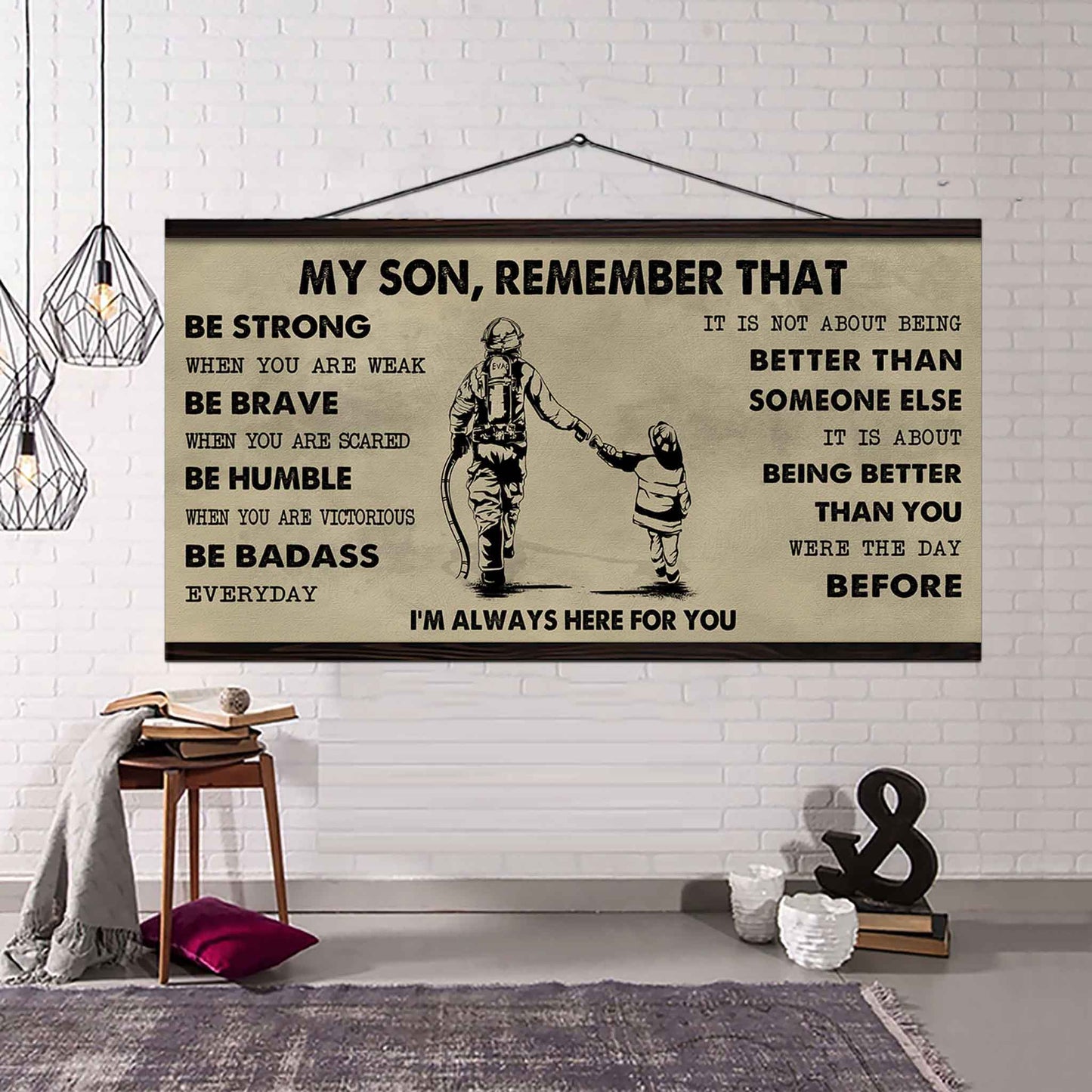Personalized DRB Poster Canvas - My Son Remember That Be Strong When You Are Weak Be Badass Everyday