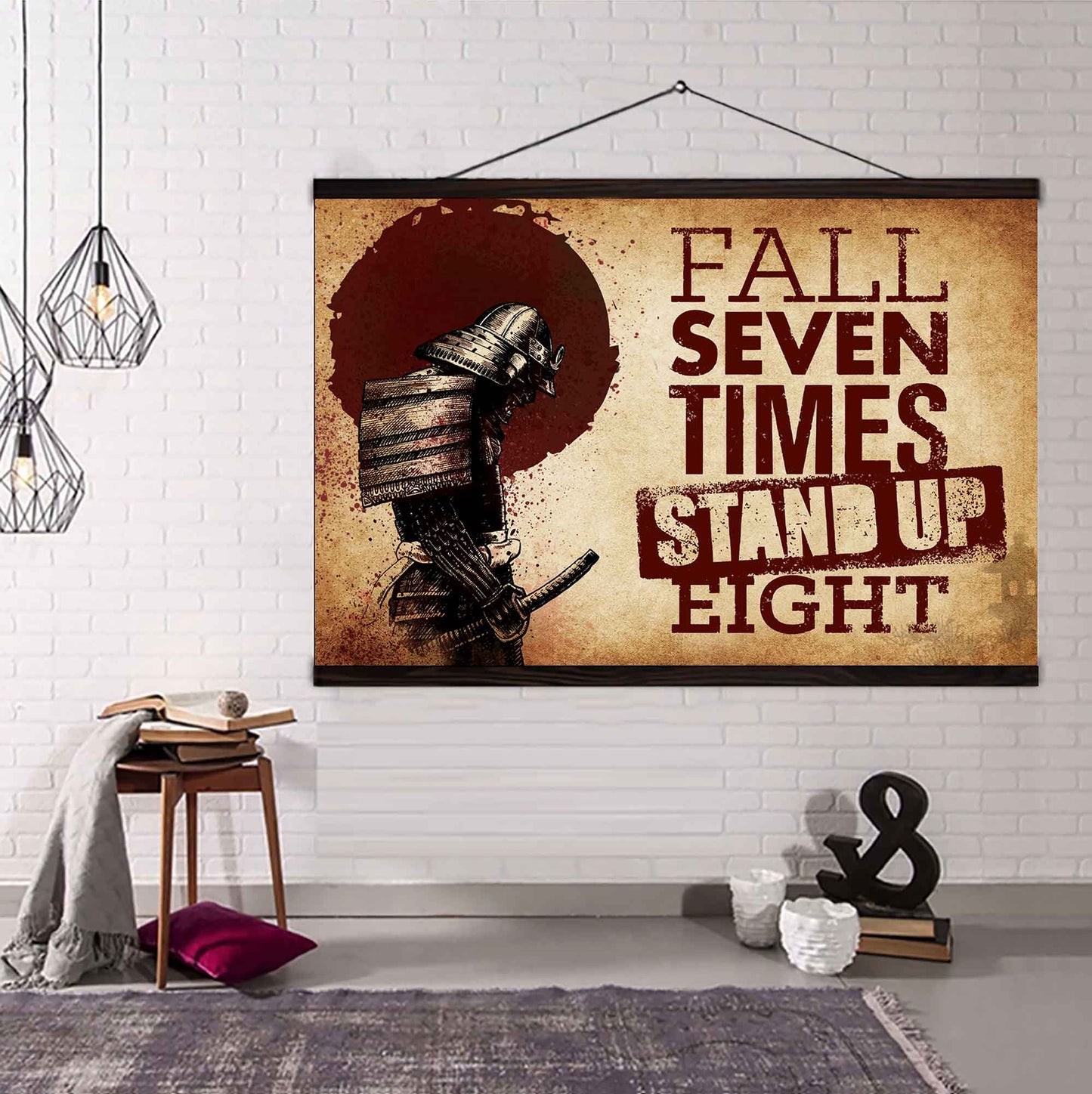 Soldier Poster Canvas Fall Down Seven Times Stand Up Eight