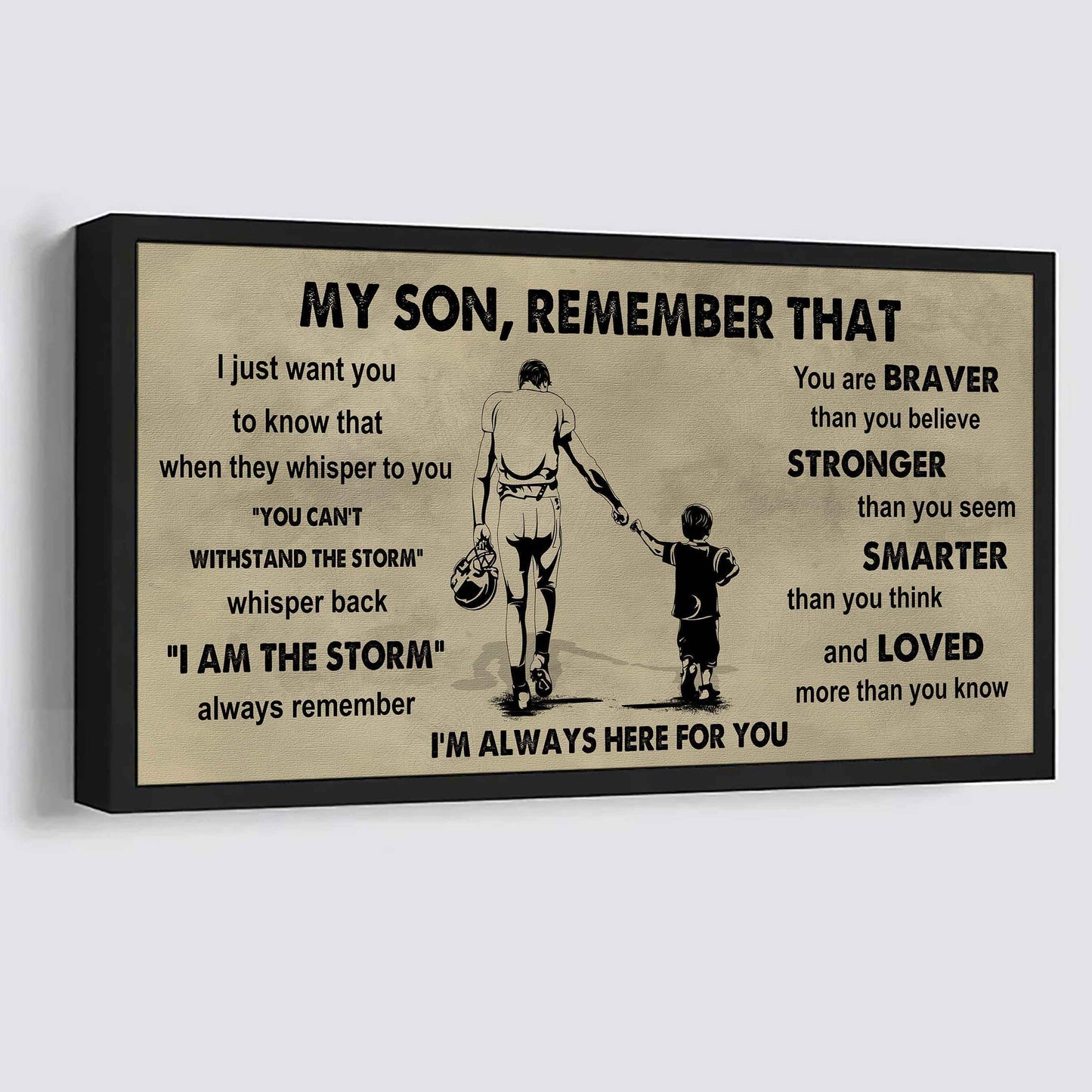 Personalized Sport Poster Canvas -  My Son Remember That Whisper Back I Am The Storm