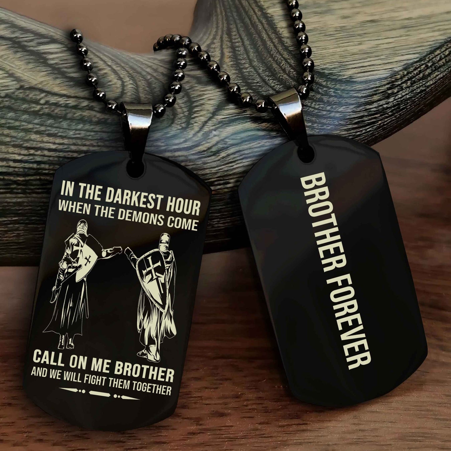 Soldier Customizable engraved black dog tag double sided gift from brother, brother forevers