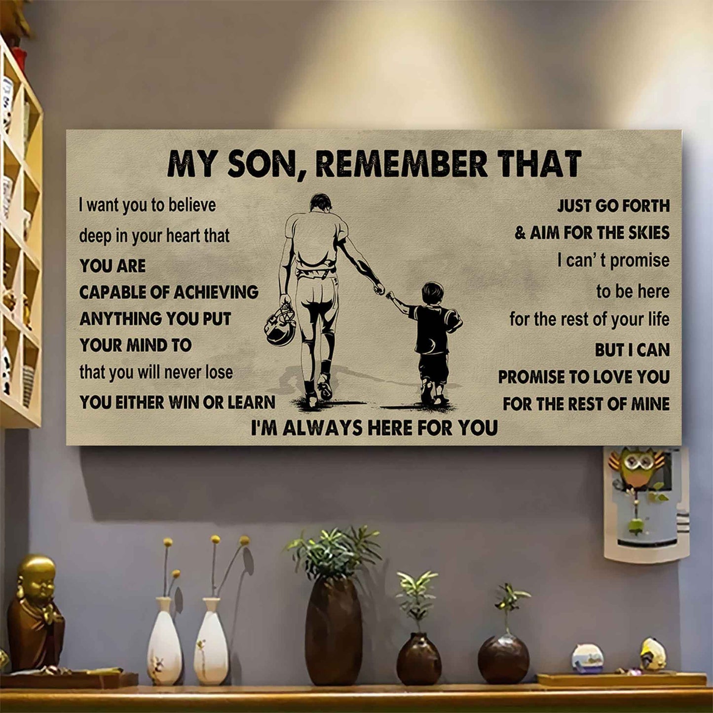 Personalized Sport Poster Canvas -  My Son Remember That You Will Never Lose You Either Win Or Learn