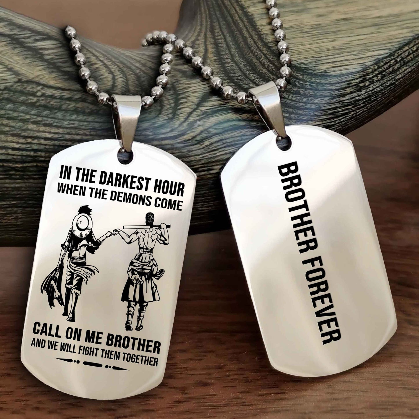 Soldier Customizable engraved black dog tag double sided gift from brother, brother forevers