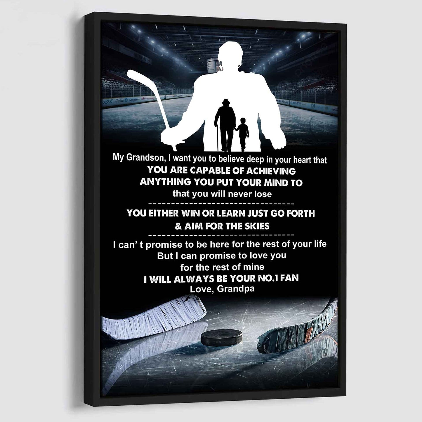 Tennis Poster Canvas Granpa To Grandson - That You Will Never Lose You Either Win Or Learn I Will Always Your No 1 Fan