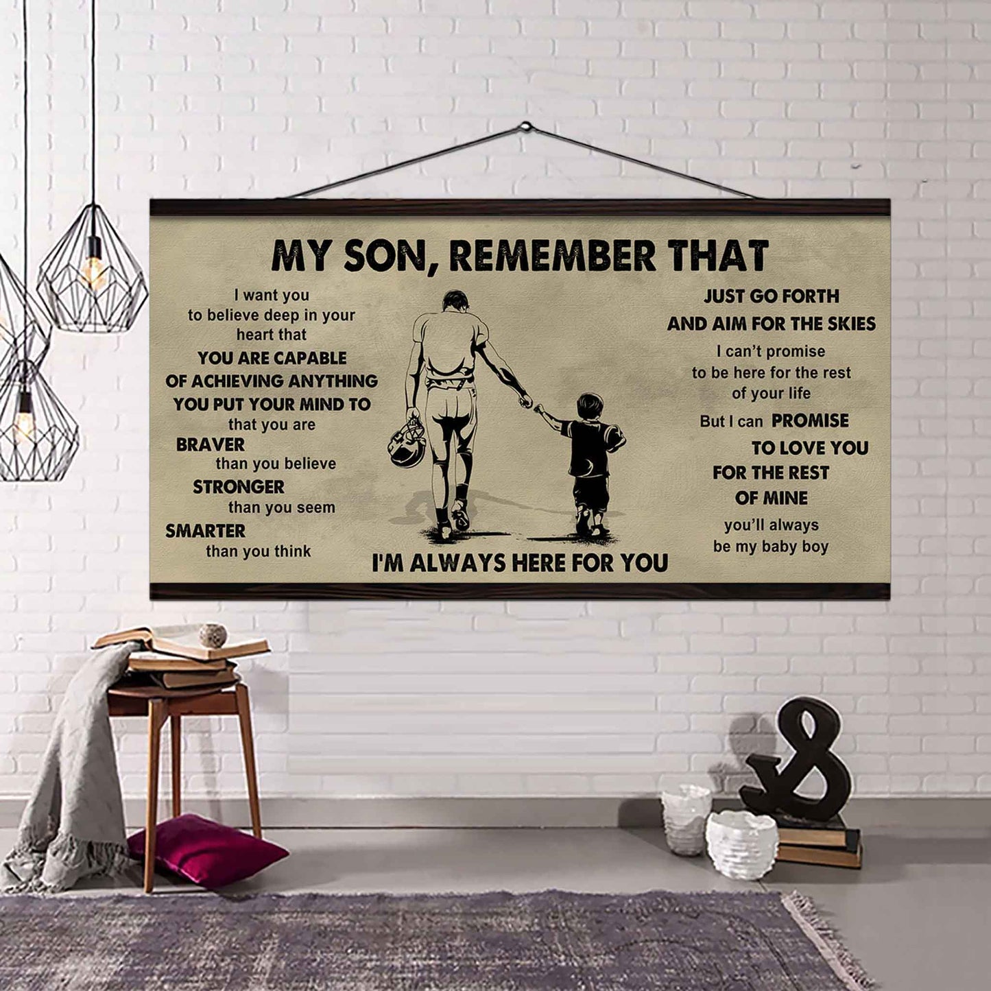 Personalized Sport Poster Canvas - My Son Remember That Just Go Forth And Aim For The Skies
