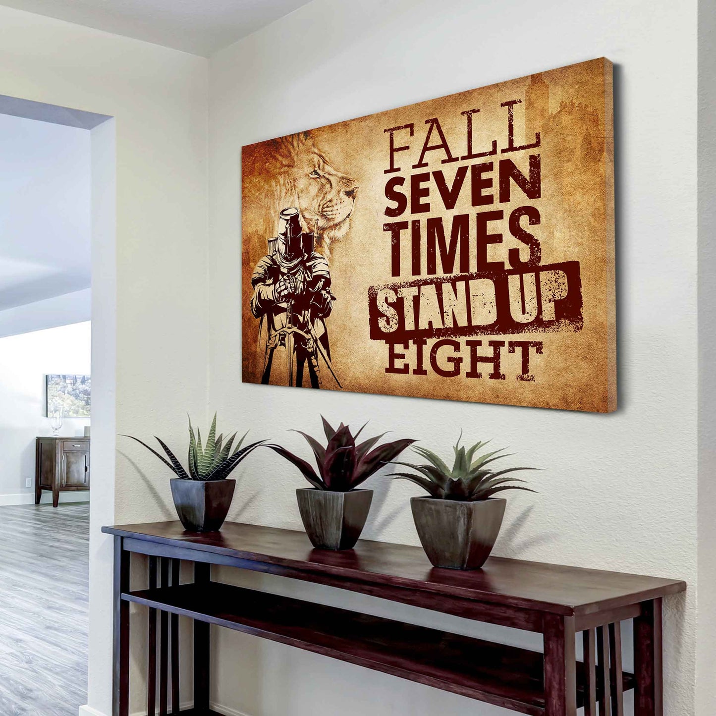 Soldier Poster Canvas Fall Down Seven Times Stand Up Eight