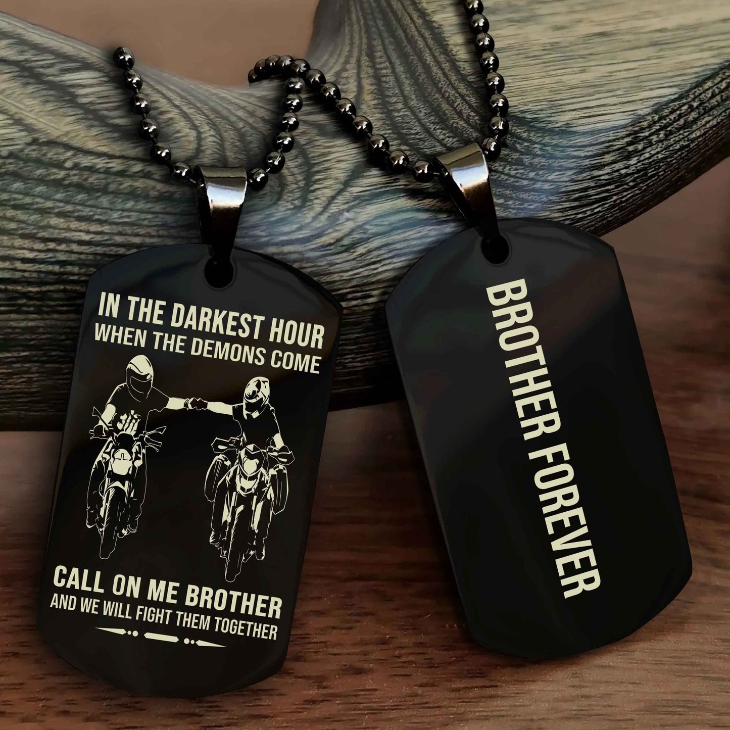 Soldier Customizable engraved black dog tag double sided gift from brother, brother forevers