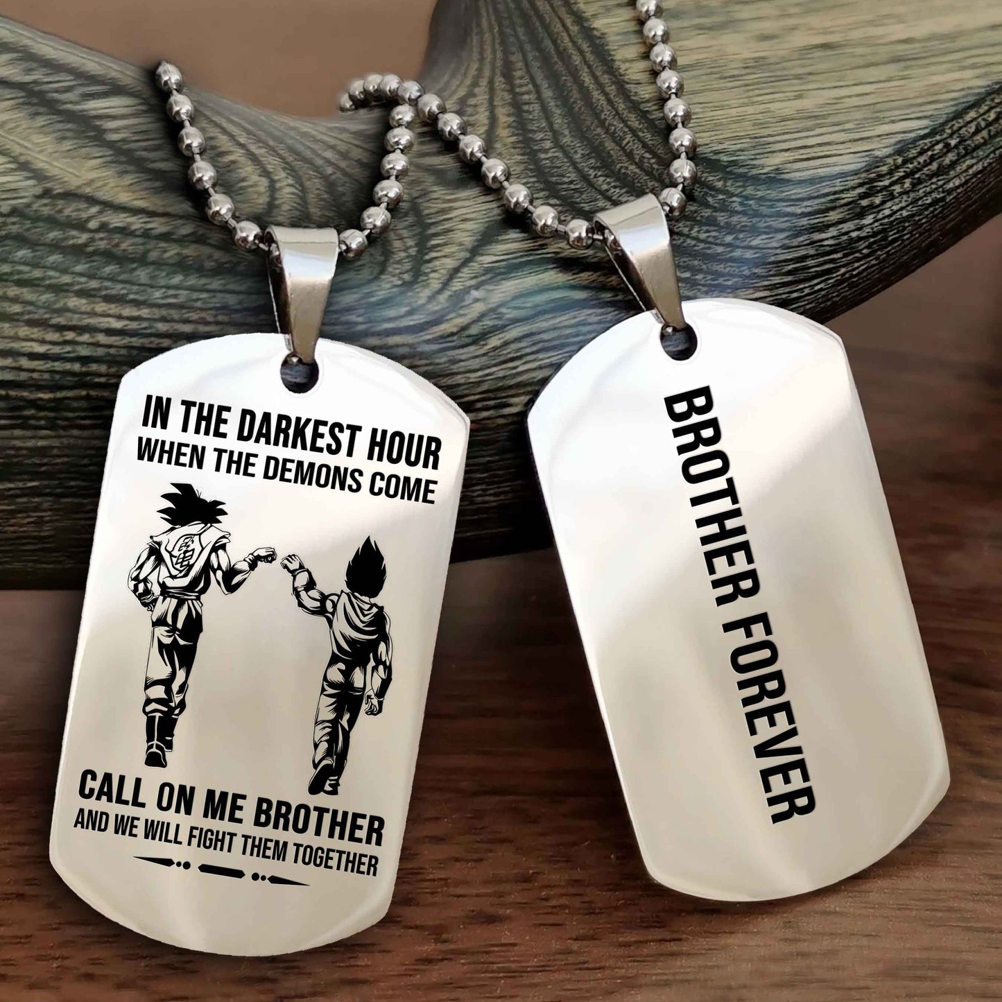 Soldier Customizable engraved black dog tag double sided gift from brother, brother forevers