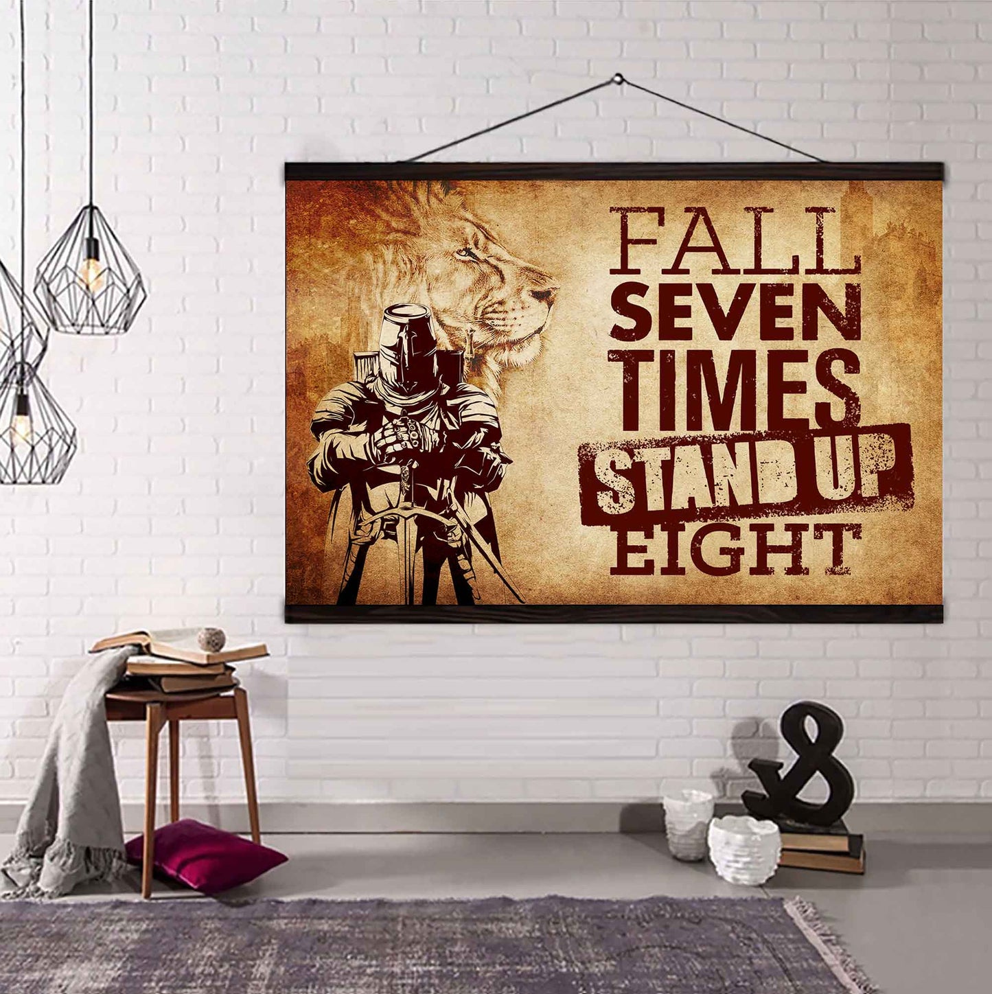 Soldier Poster Canvas Fall Down Seven Times Stand Up Eight