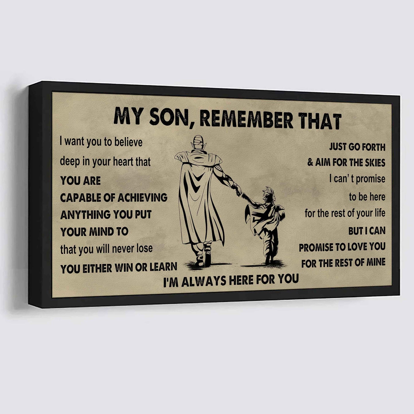 Personalized DRB Poster Canvas - My Son Remember That You Will Never Lose You Either Win Or Learn