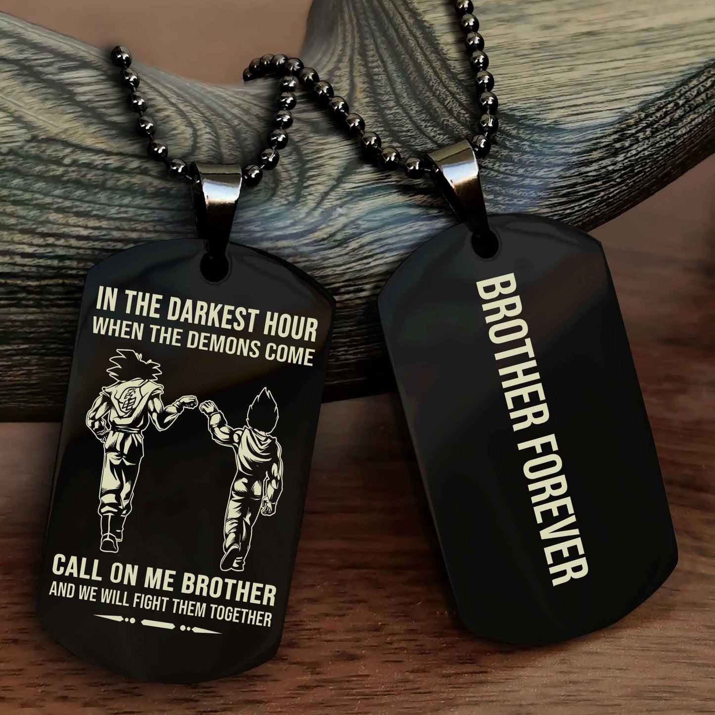 Soldier Customizable engraved black dog tag double sided gift from brother, brother forevers