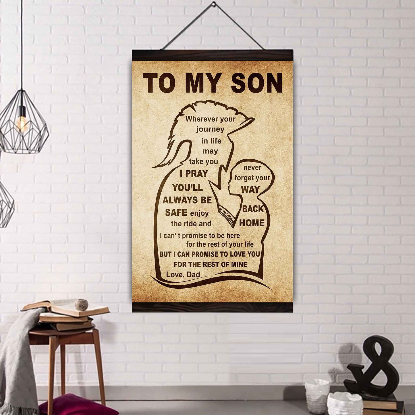 Personalized Family Poster Canvas Never Forget Your Way Back Home To My Son Gift From Dad Gift For Your Son