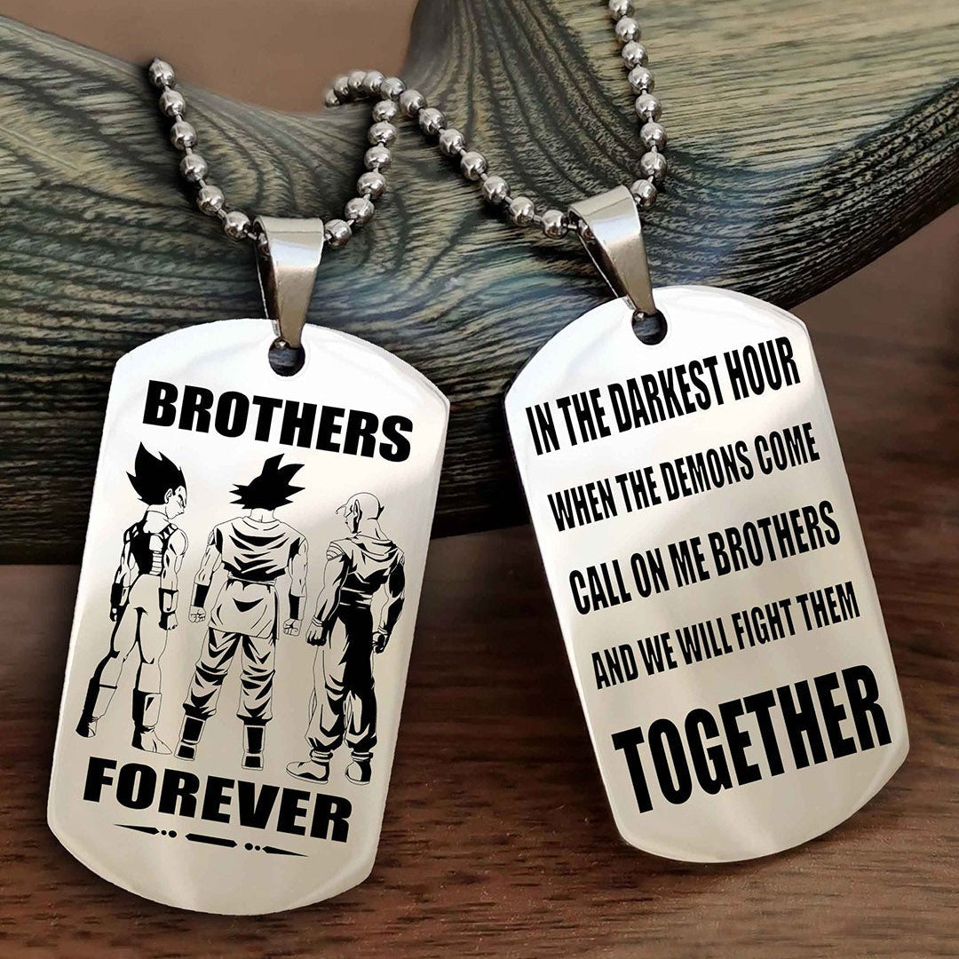 Knight Templar Personalized Double Sided Dog Tag For My Brother - Call On Me Brother And We Will Fight Them Together Gift For Your Friend