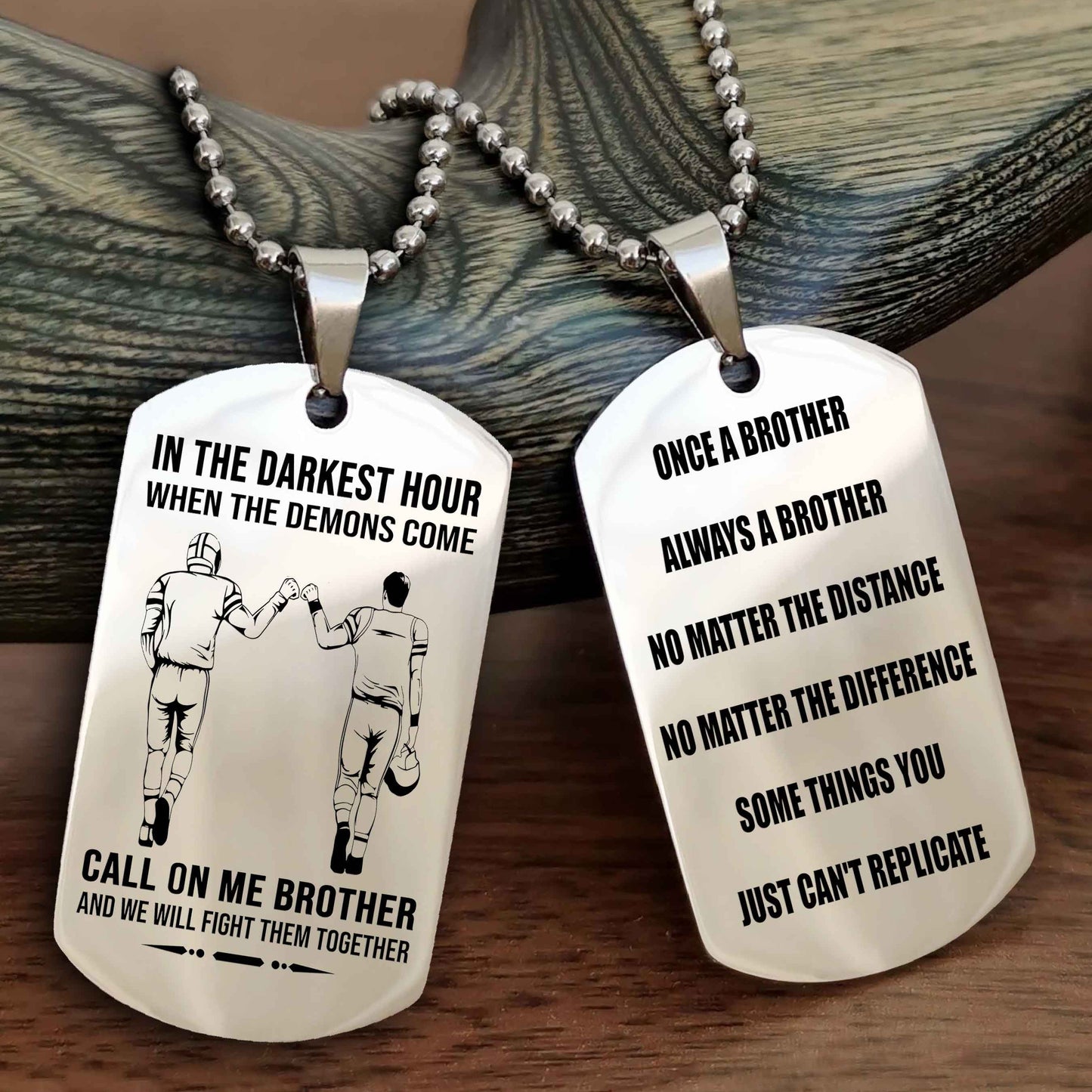TWD Customizable engraved dog tag double sided gift from brother Once A Brother Always A Brother