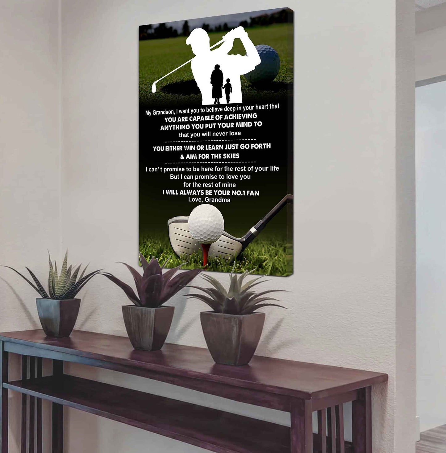 Tennis Poster Canvas Grandma To Grandson - That You Will Never Lose You Either Win Or Learn I Will Always Your No 1 Fan